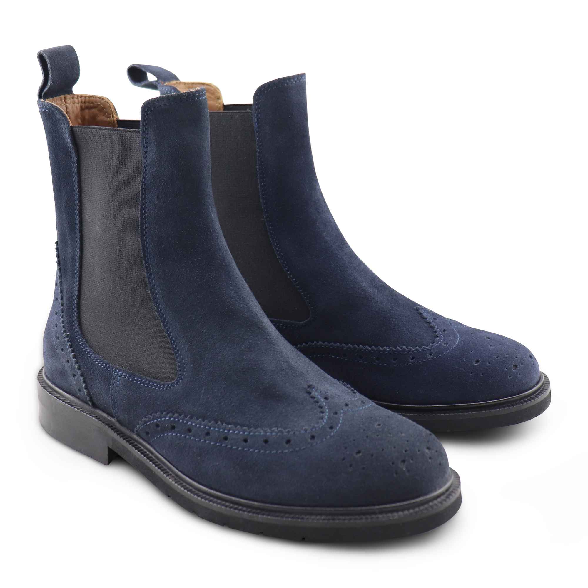 Chelsea blu in camoscio