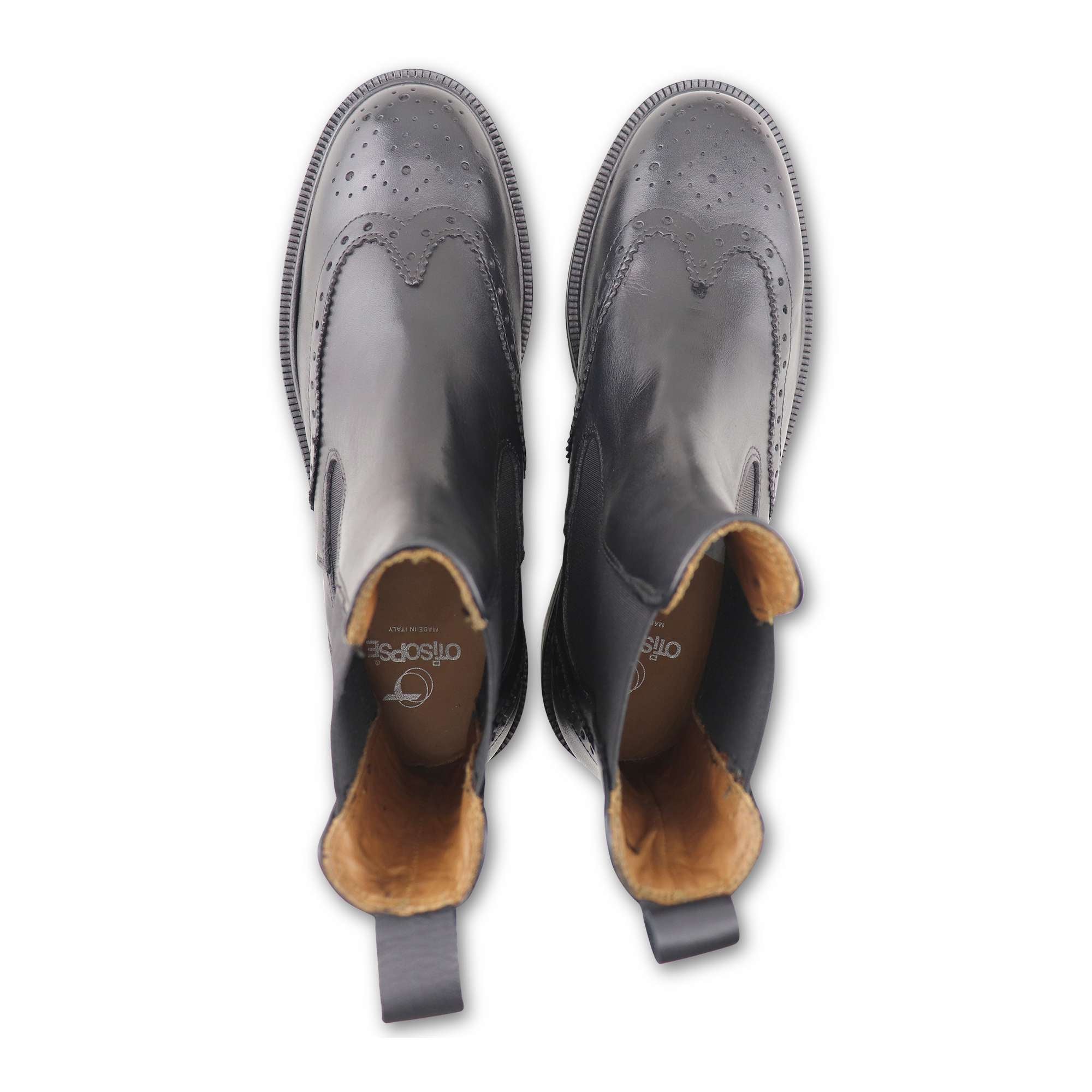 Chelsea nero in pelle