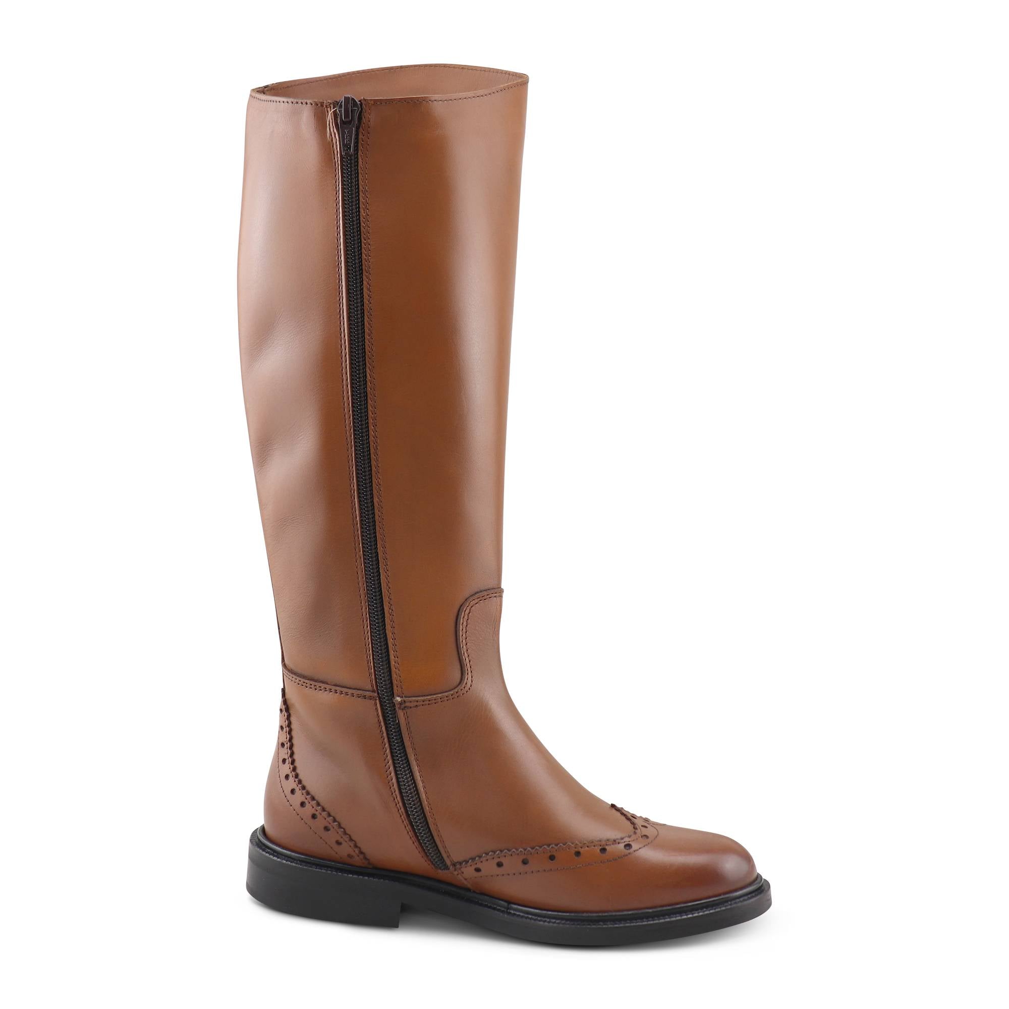 Stivale marrone in pelle