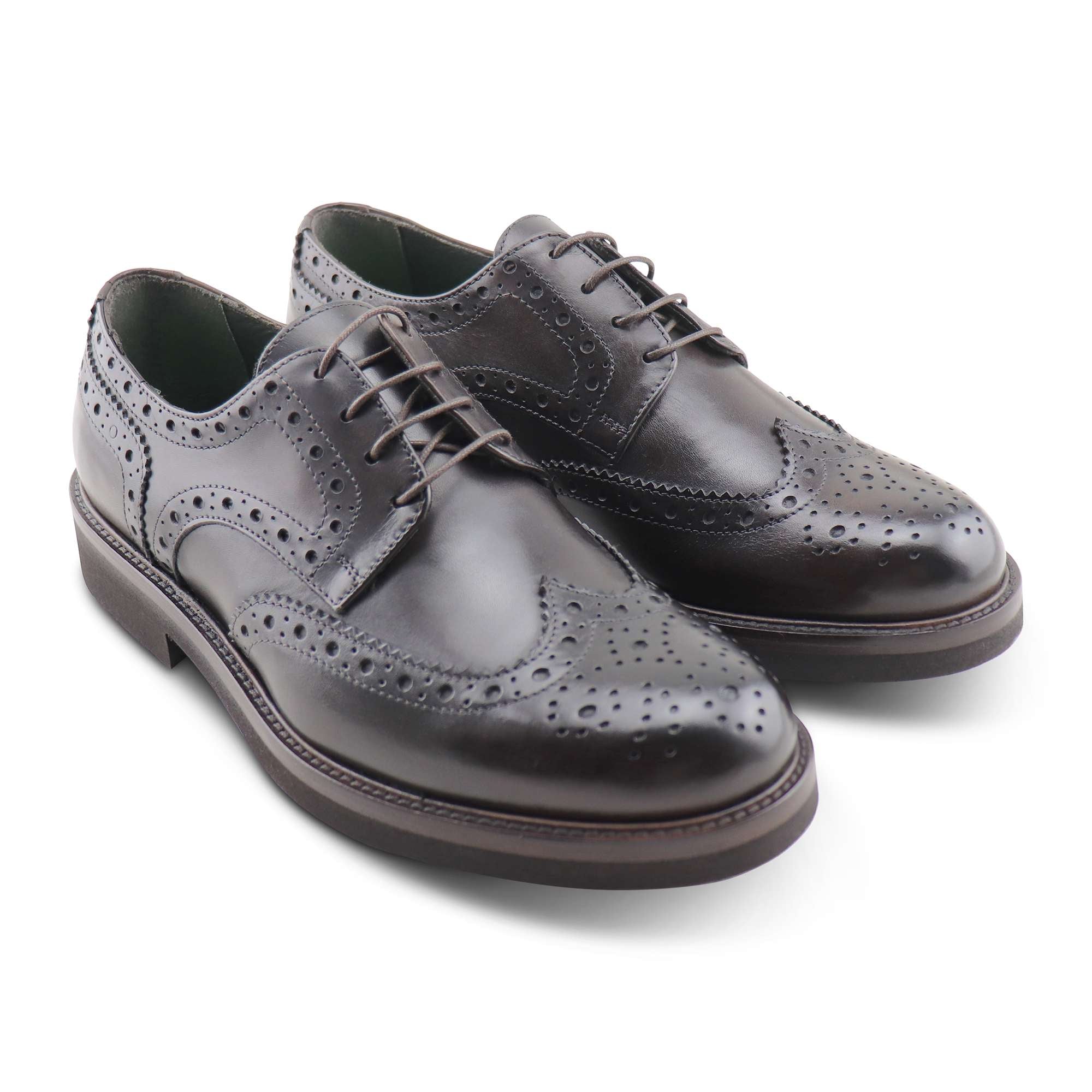 Dark brown leather derby