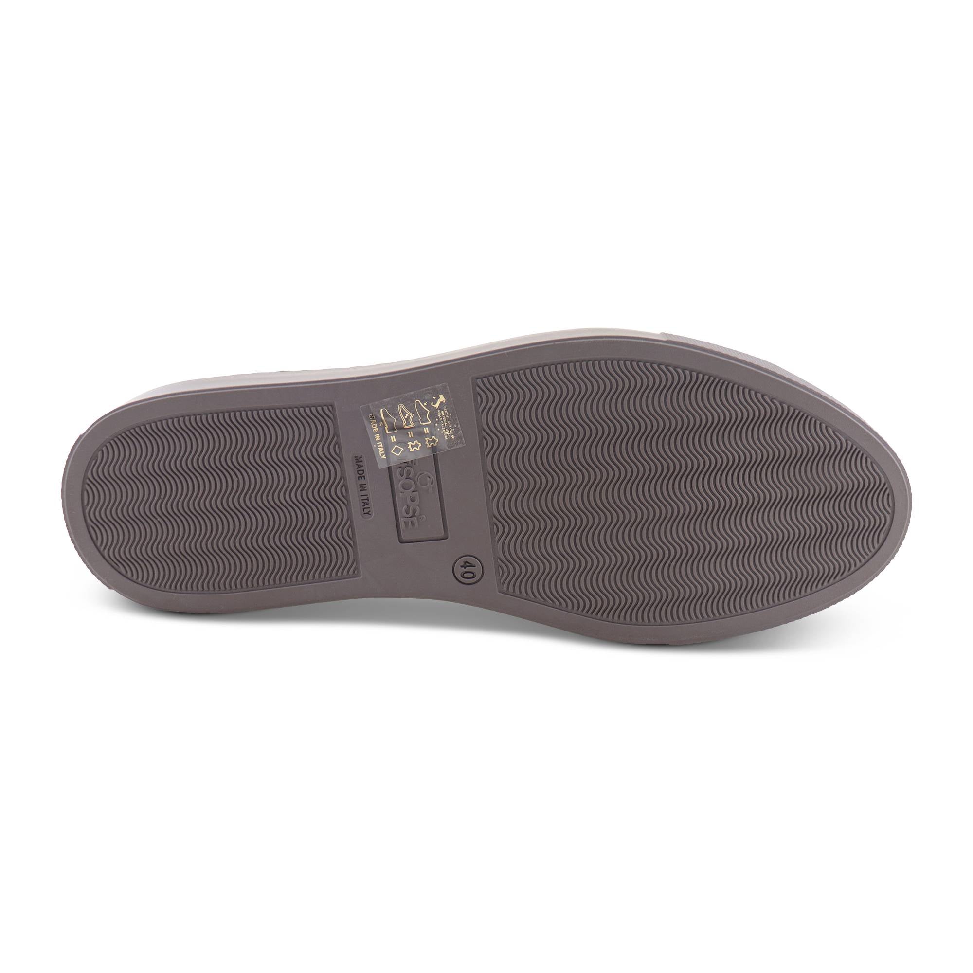 Sneakers in pelle e camoscio testa di moro