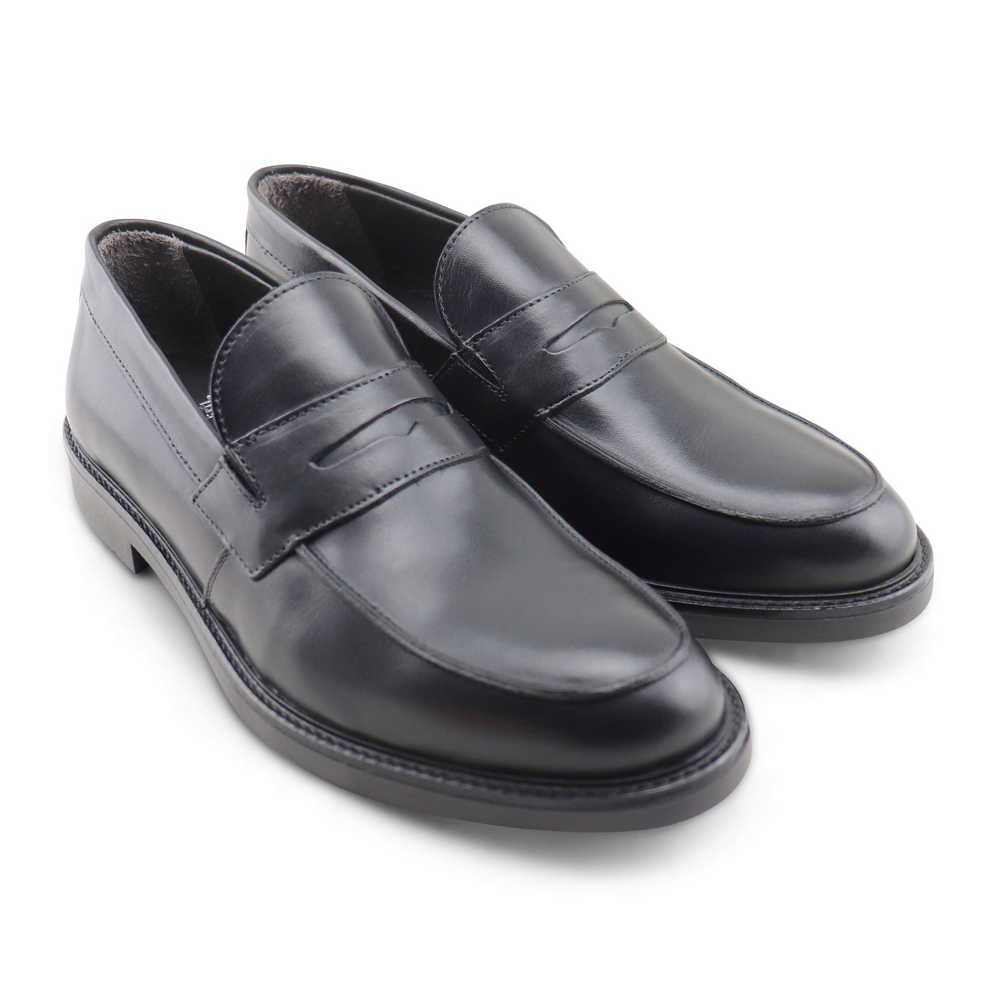 Mocassini neri in pelle