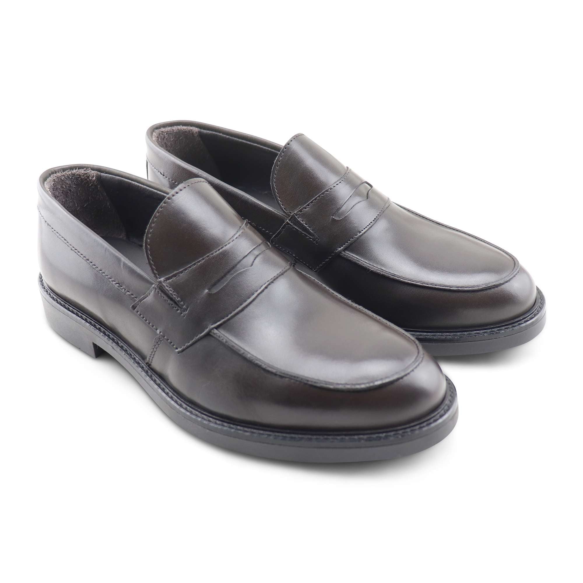 Mocassini testa di moro in pelle