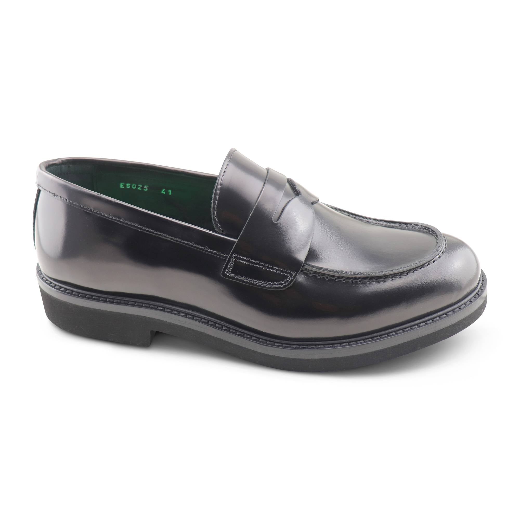 Mocassini neri in pelle spazzolata