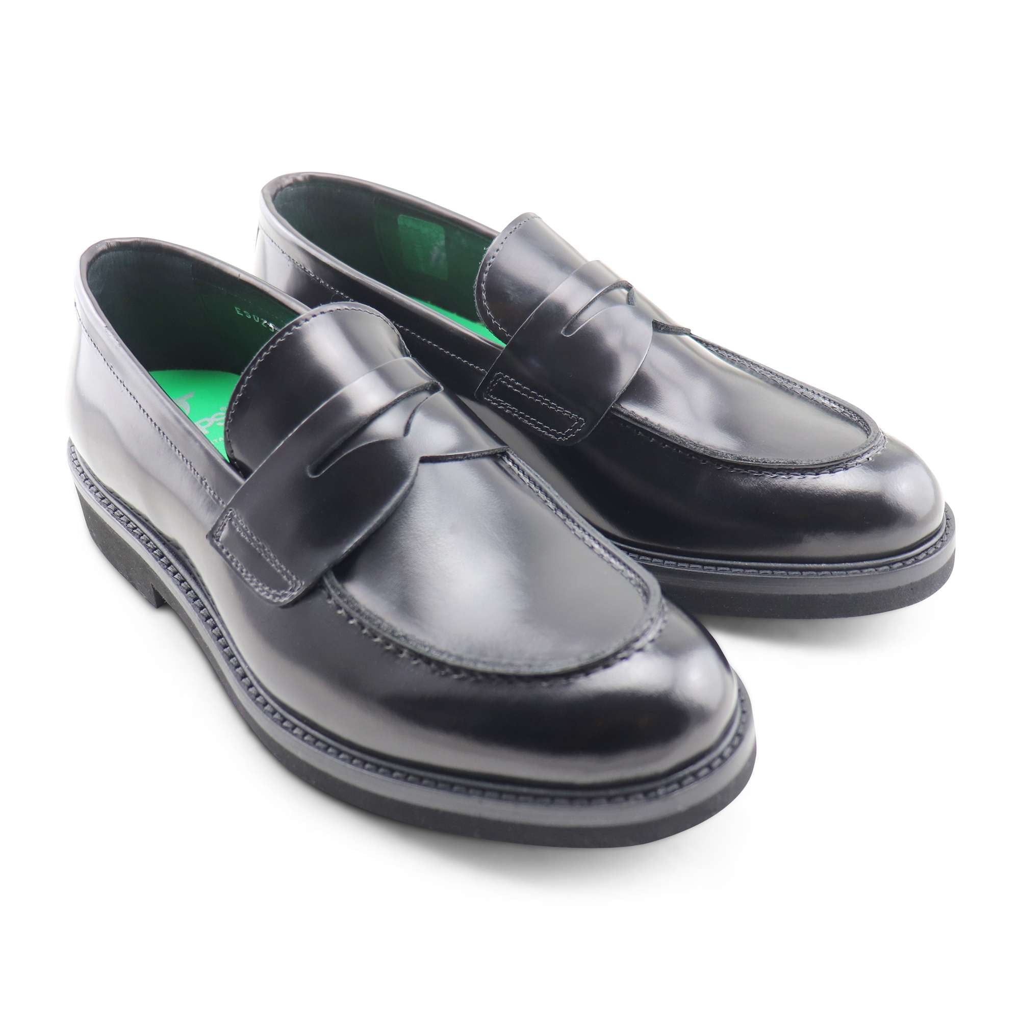 Mocassini neri in pelle spazzolata