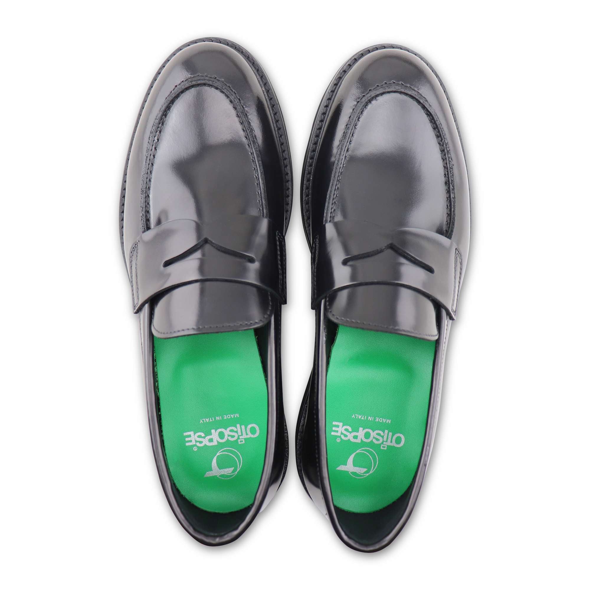 Mocassini neri in pelle spazzolata