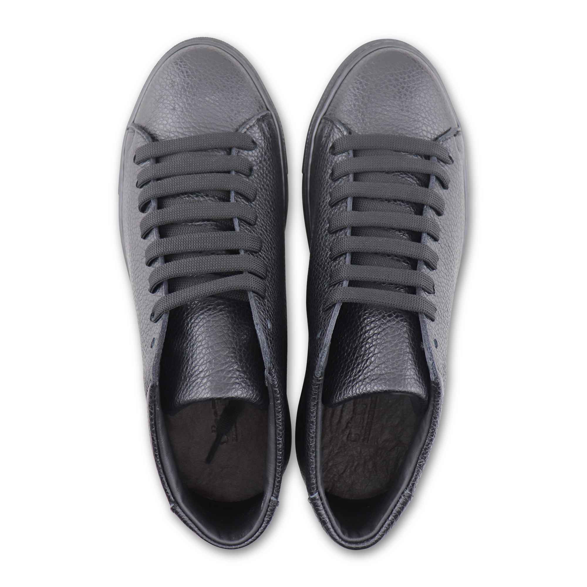 Black hammered leather sneakers