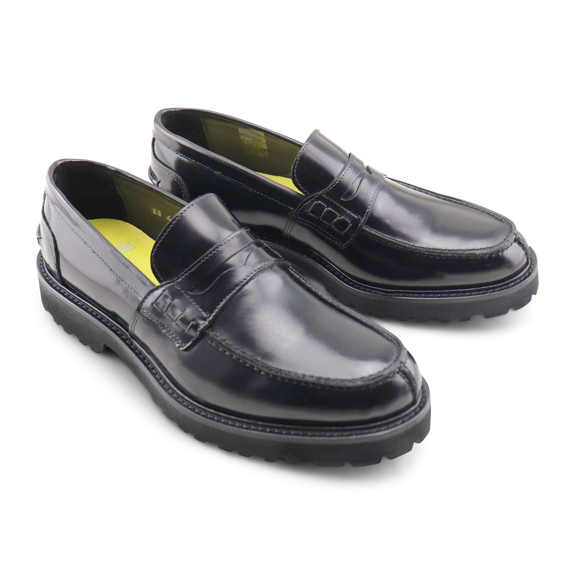 Mocassini neri in pelle spazzolata