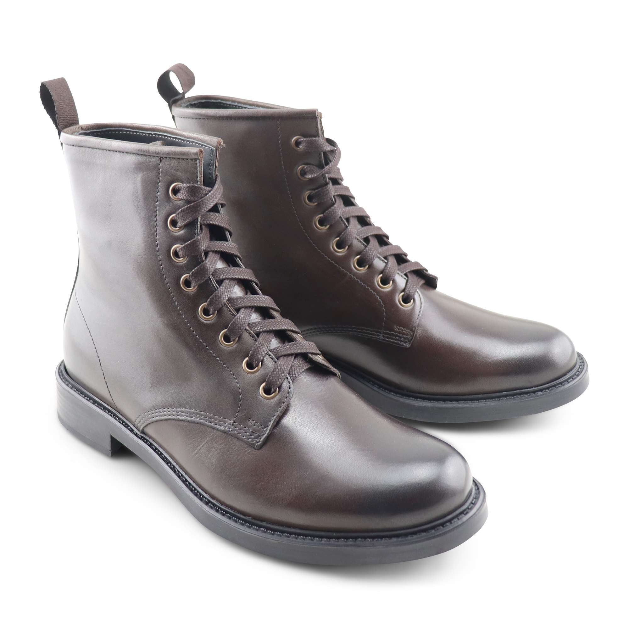 Stivaletti testa di moro in pelle