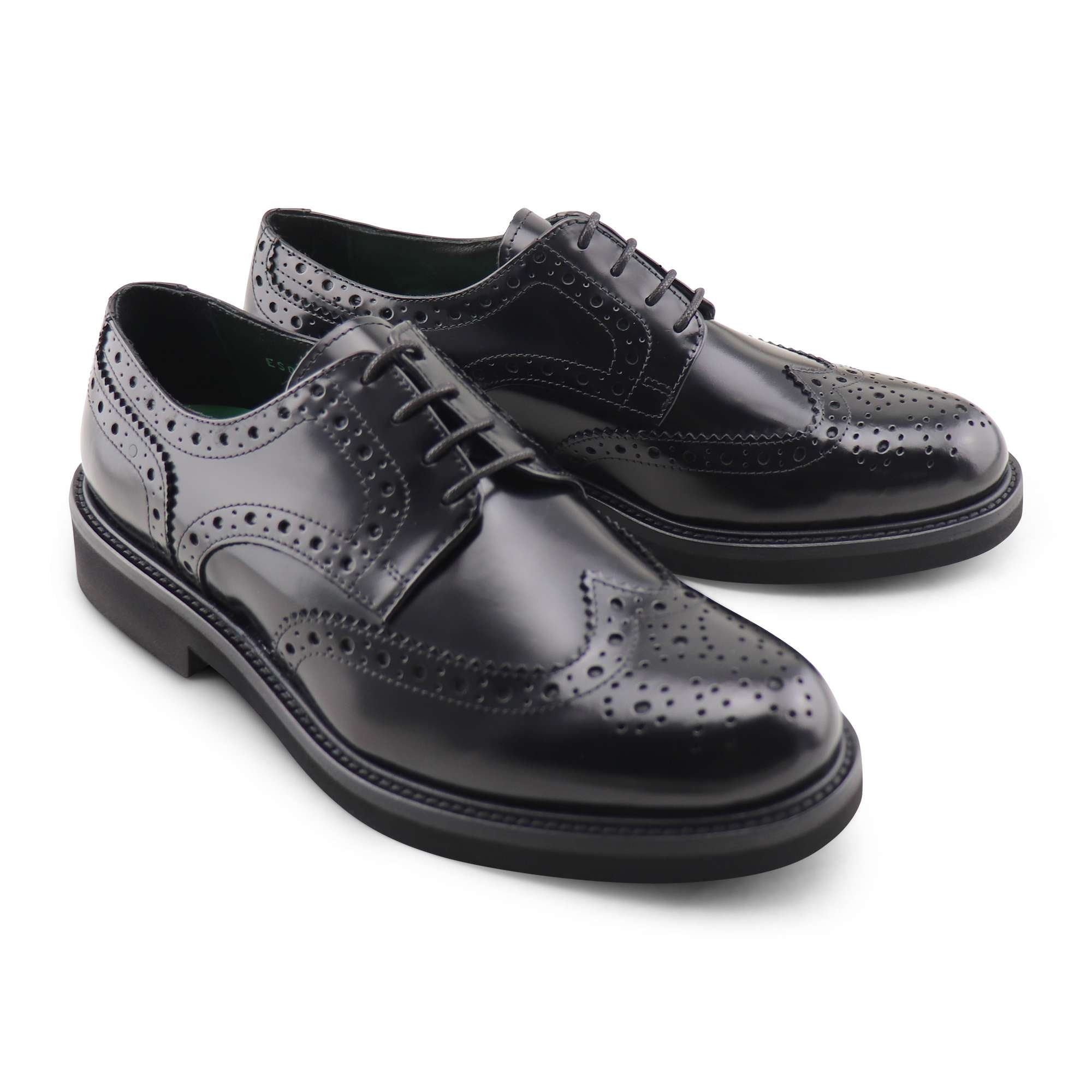 Derby nero in pelle spazzolata