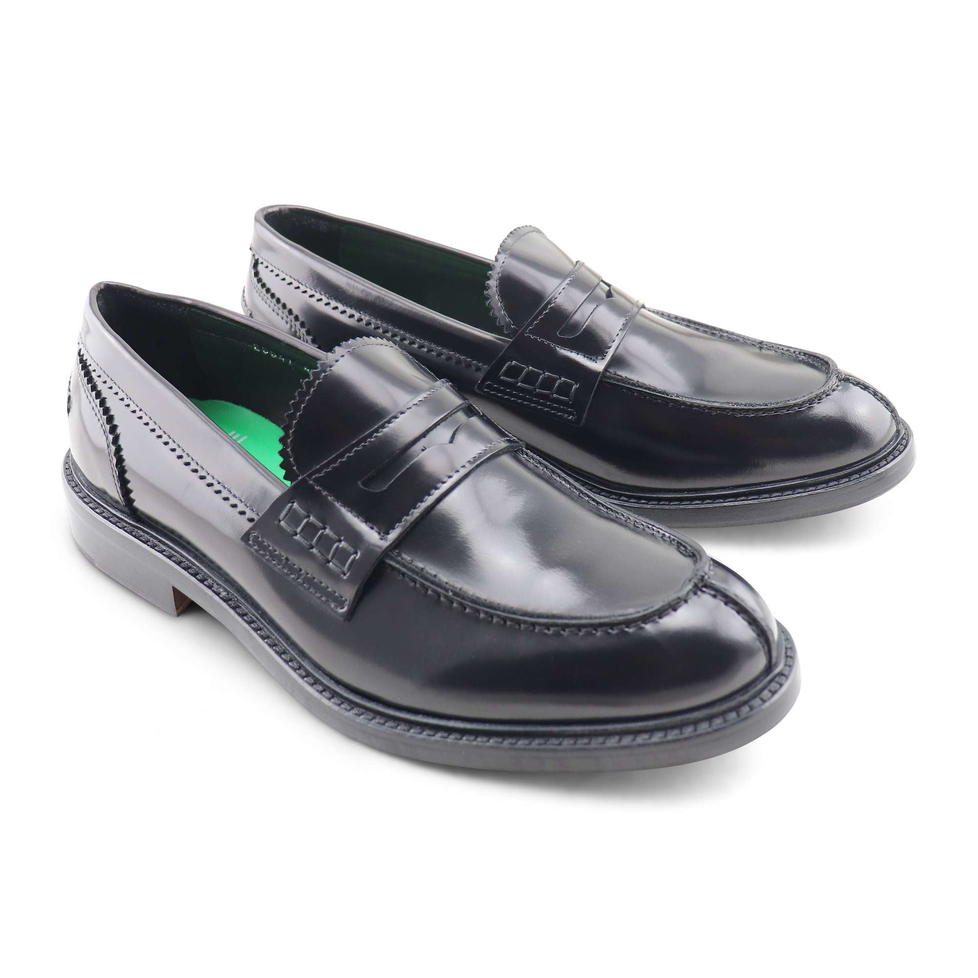 Mocassini neri in pelle spazzolata