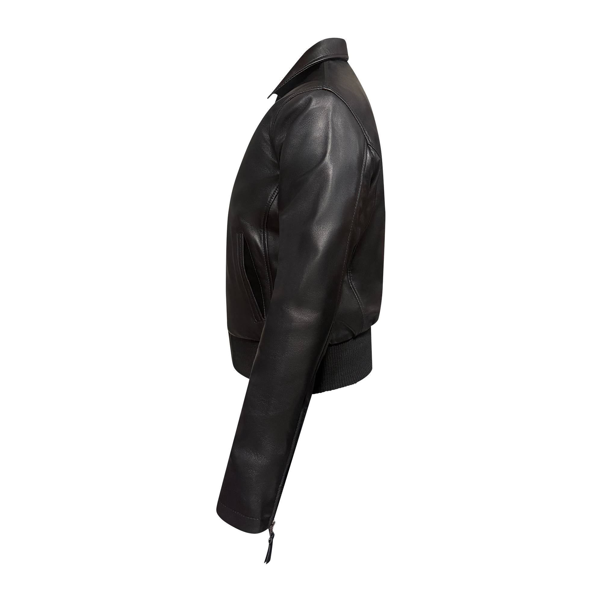 Bomber donna in nappa nero