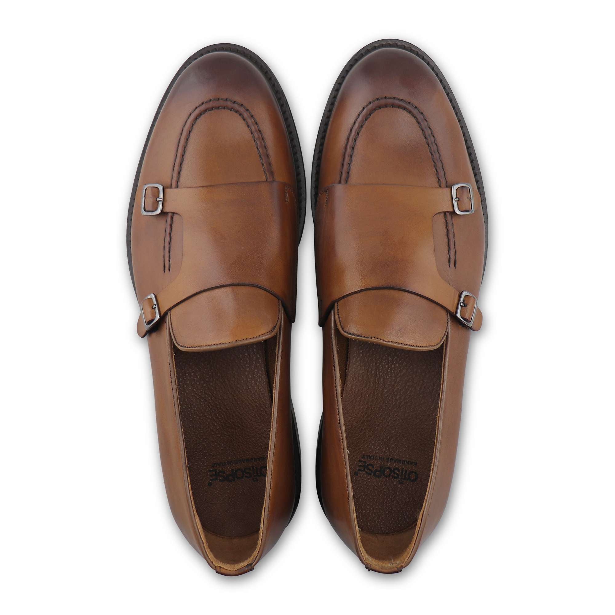 Doppia fibbia cuoio in pelle