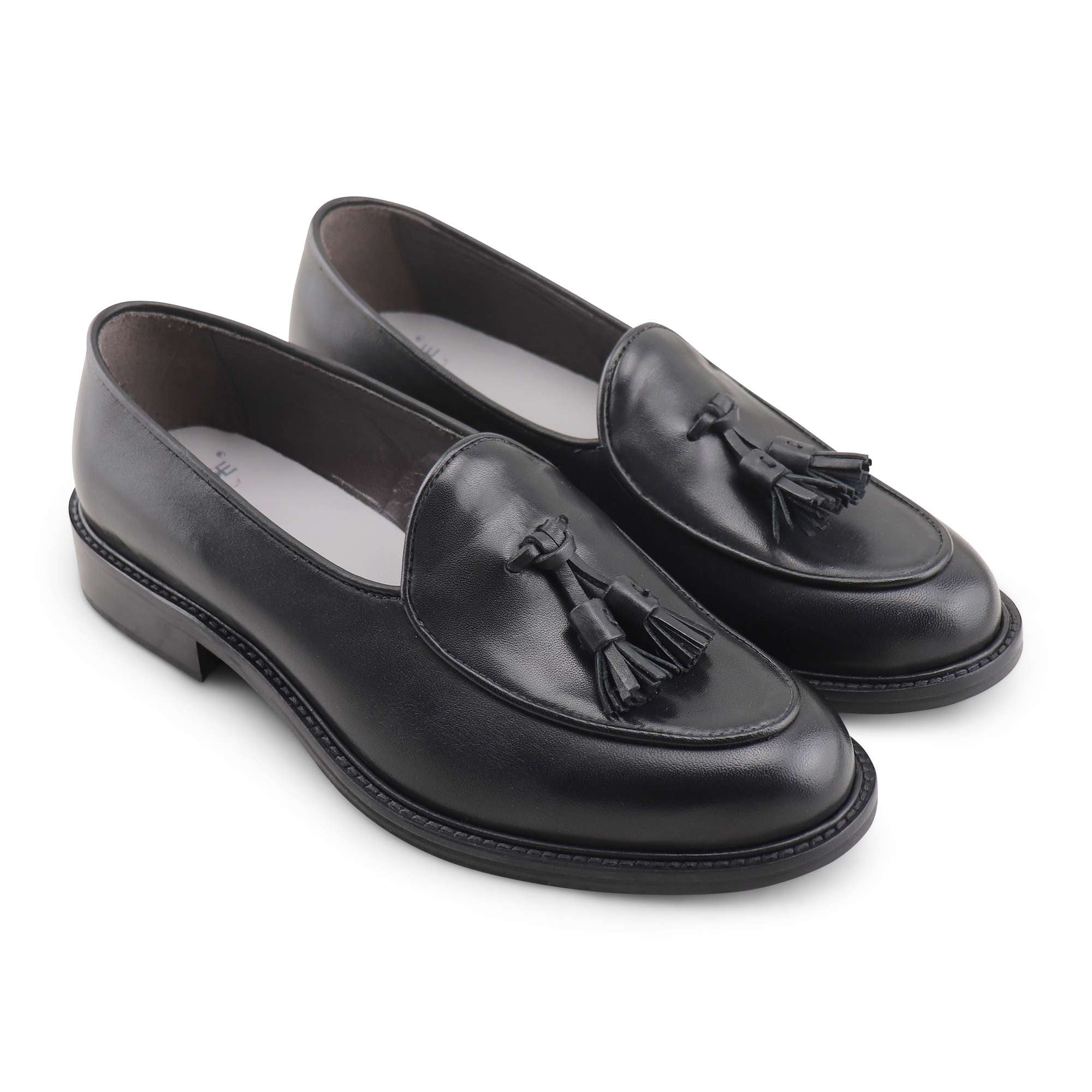 Tassel nero in pelle