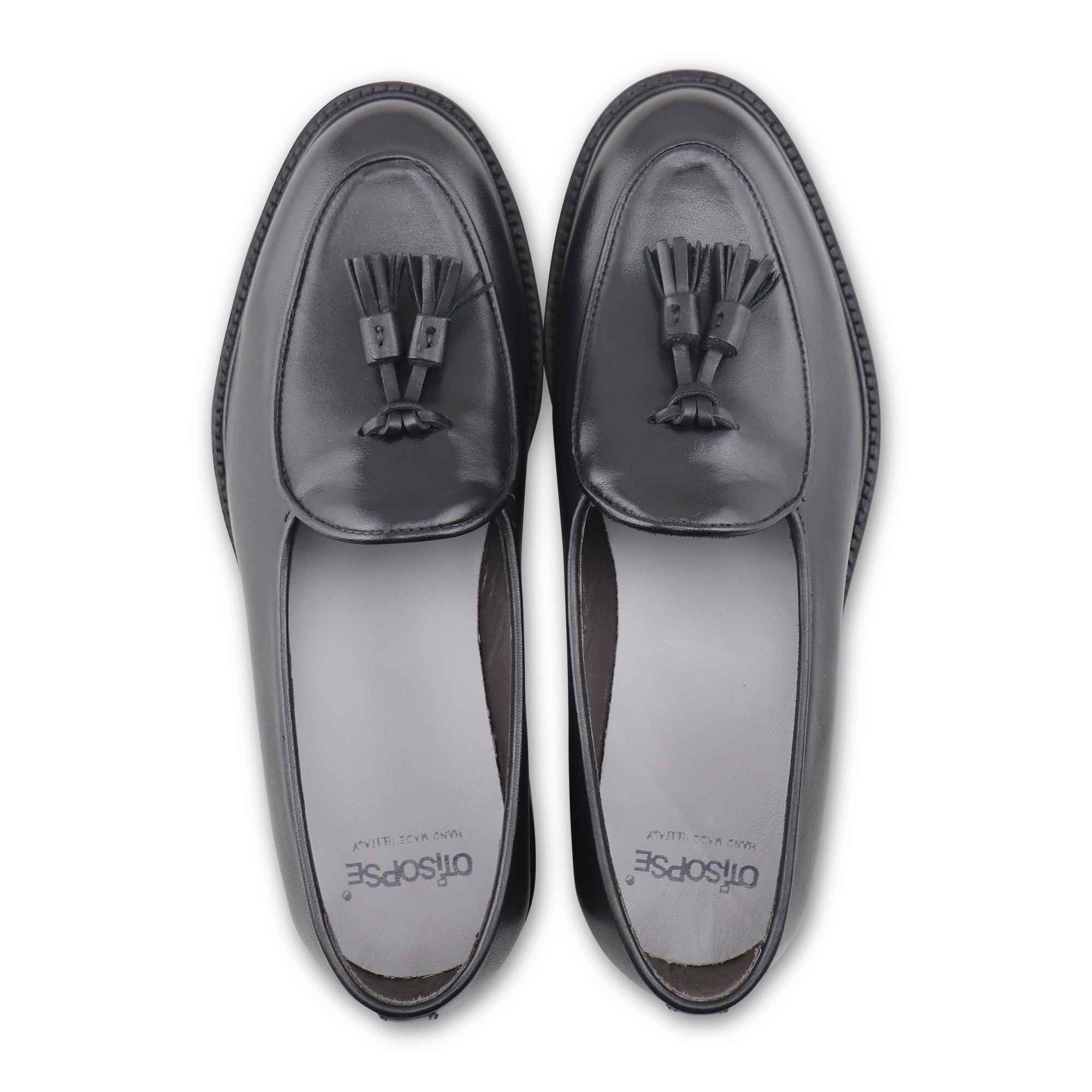 Tassel nero in pelle