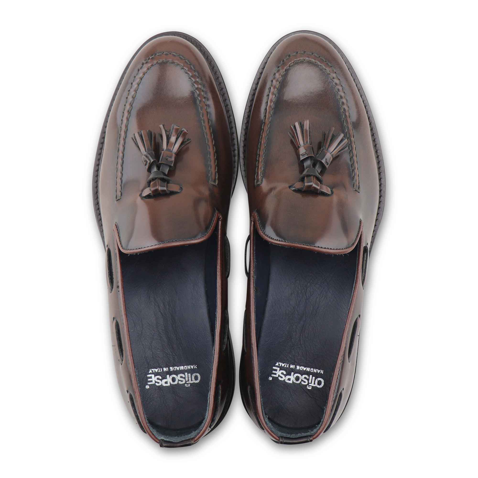 Tassel cognac in pelle spazzolata