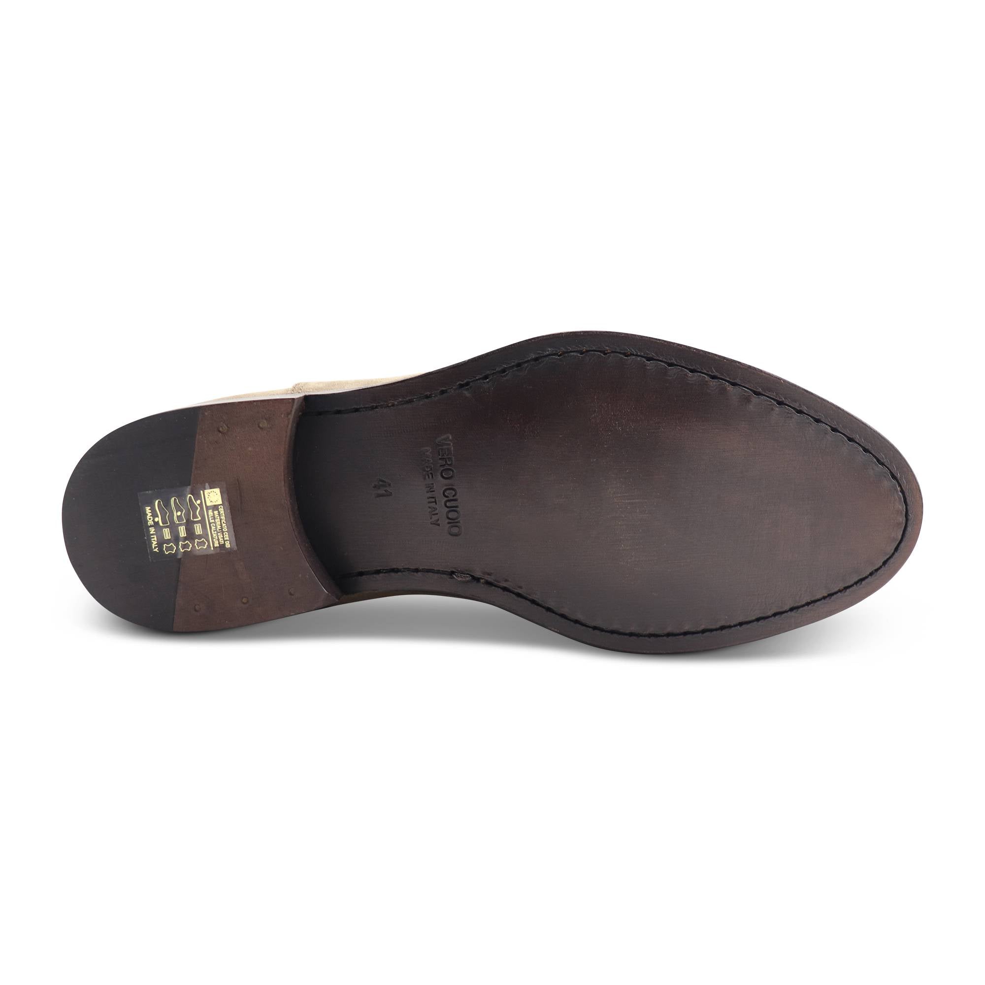Francesina taupe in camoscio