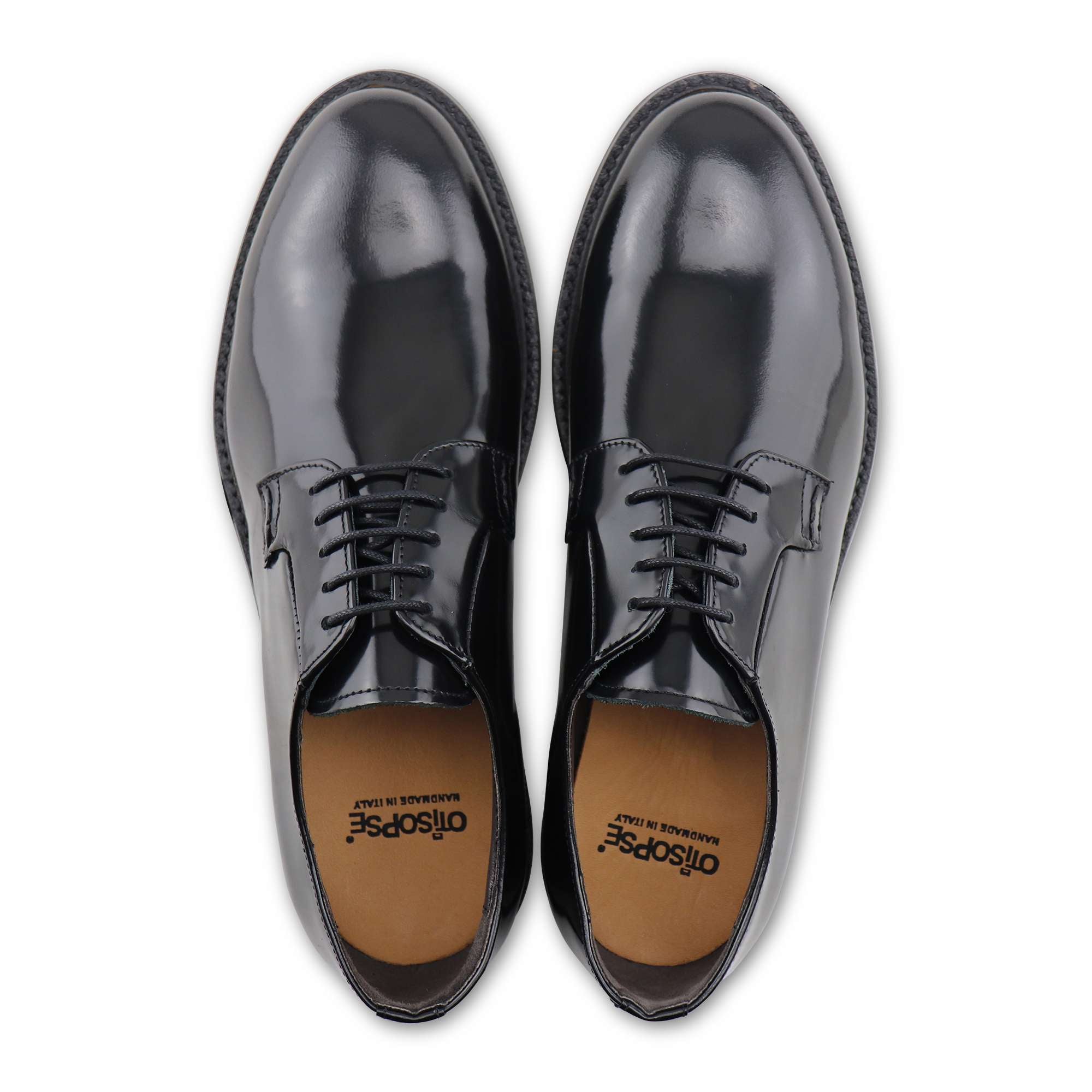 Derby nero in pelle spazzolata