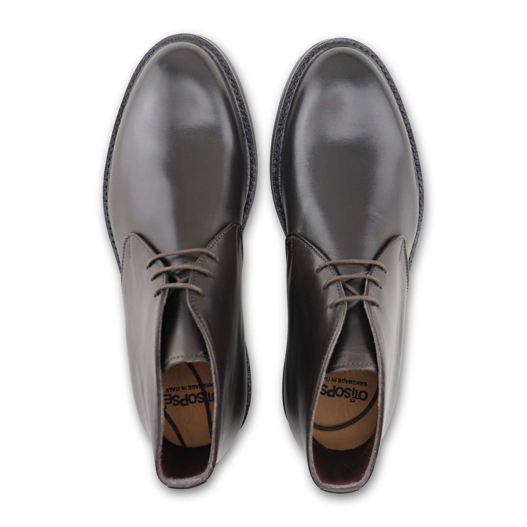 Dark brown leather ankle boots