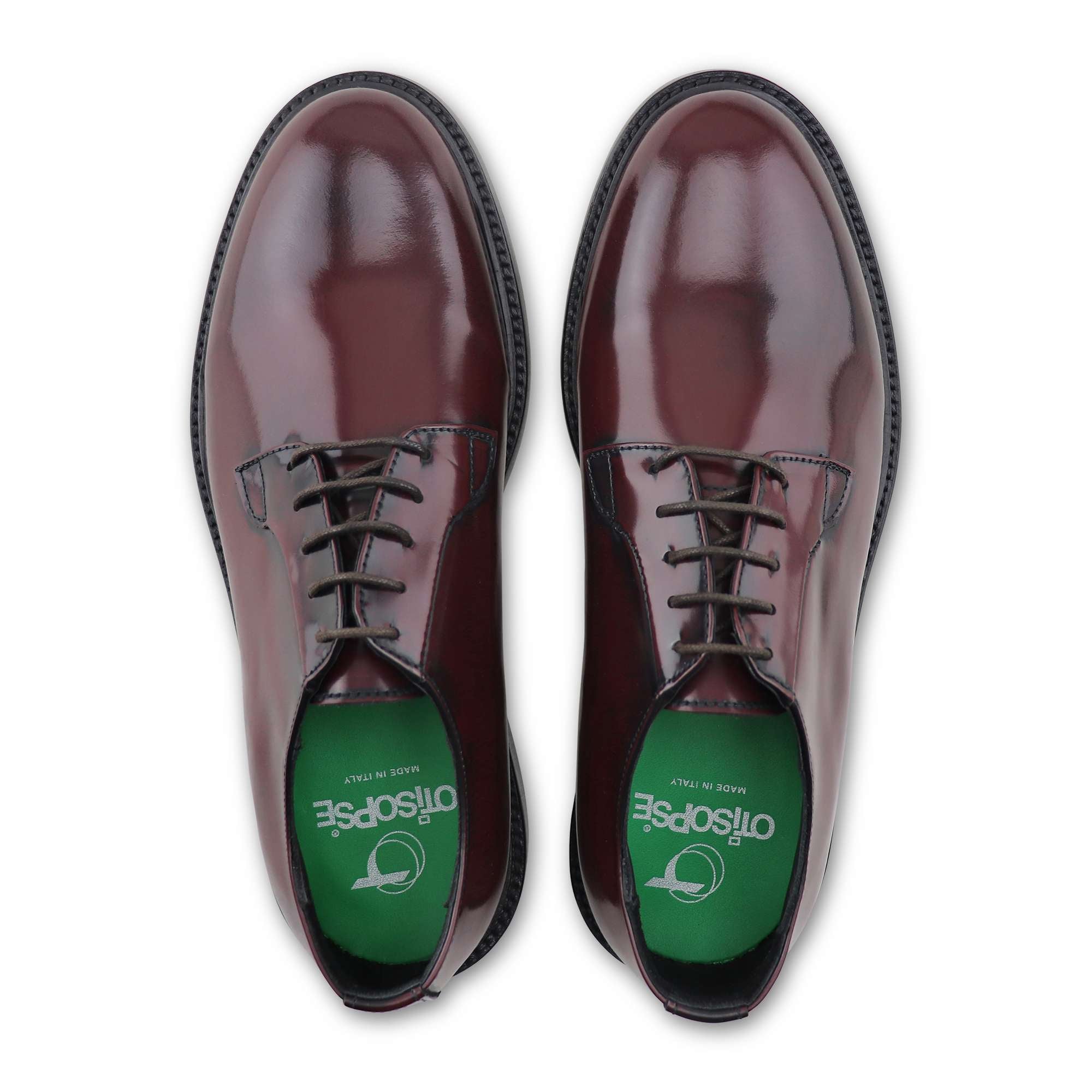 Derby bordeaux in pelle spazzolata