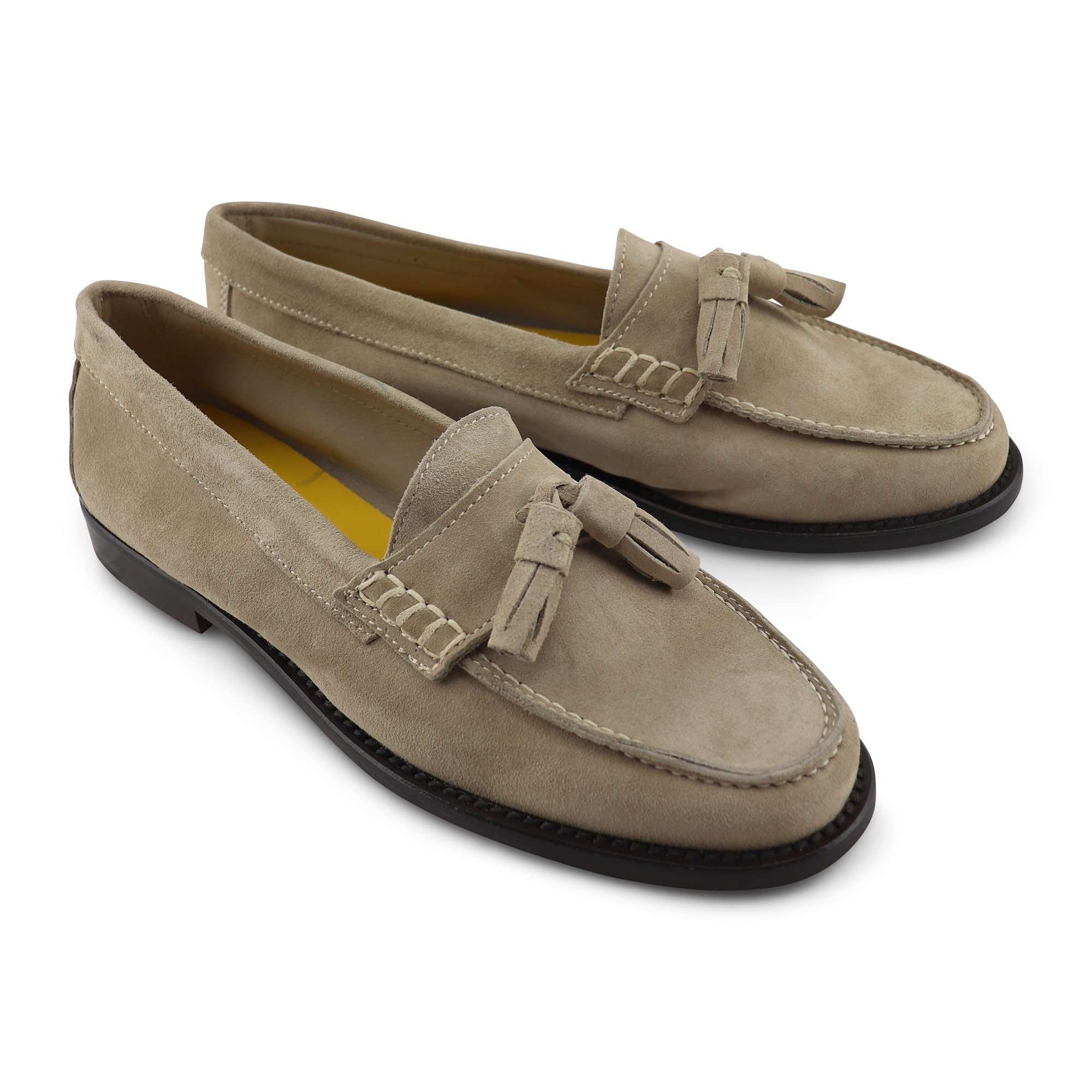 Mocassini taupe in camoscio