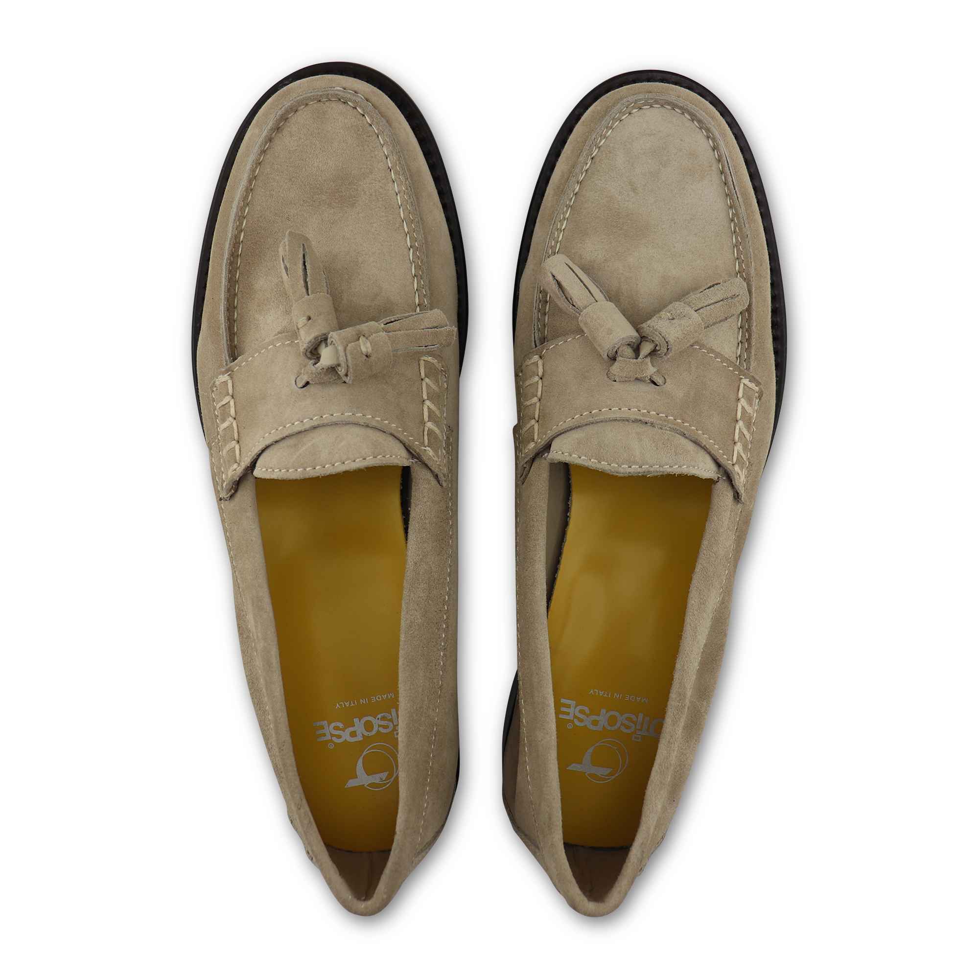 Mocassini taupe in camoscio