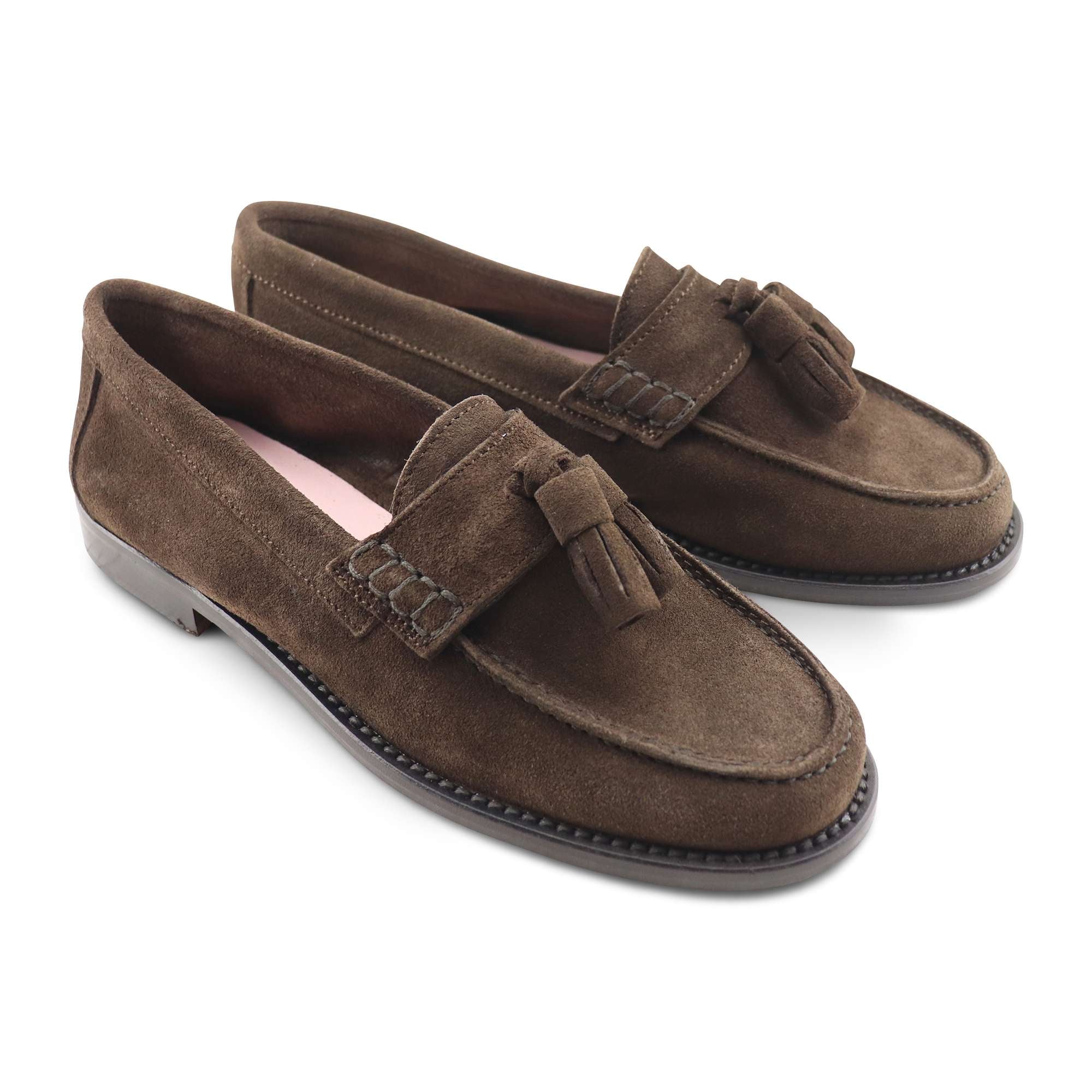 Mocassini testa di moro in camoscio