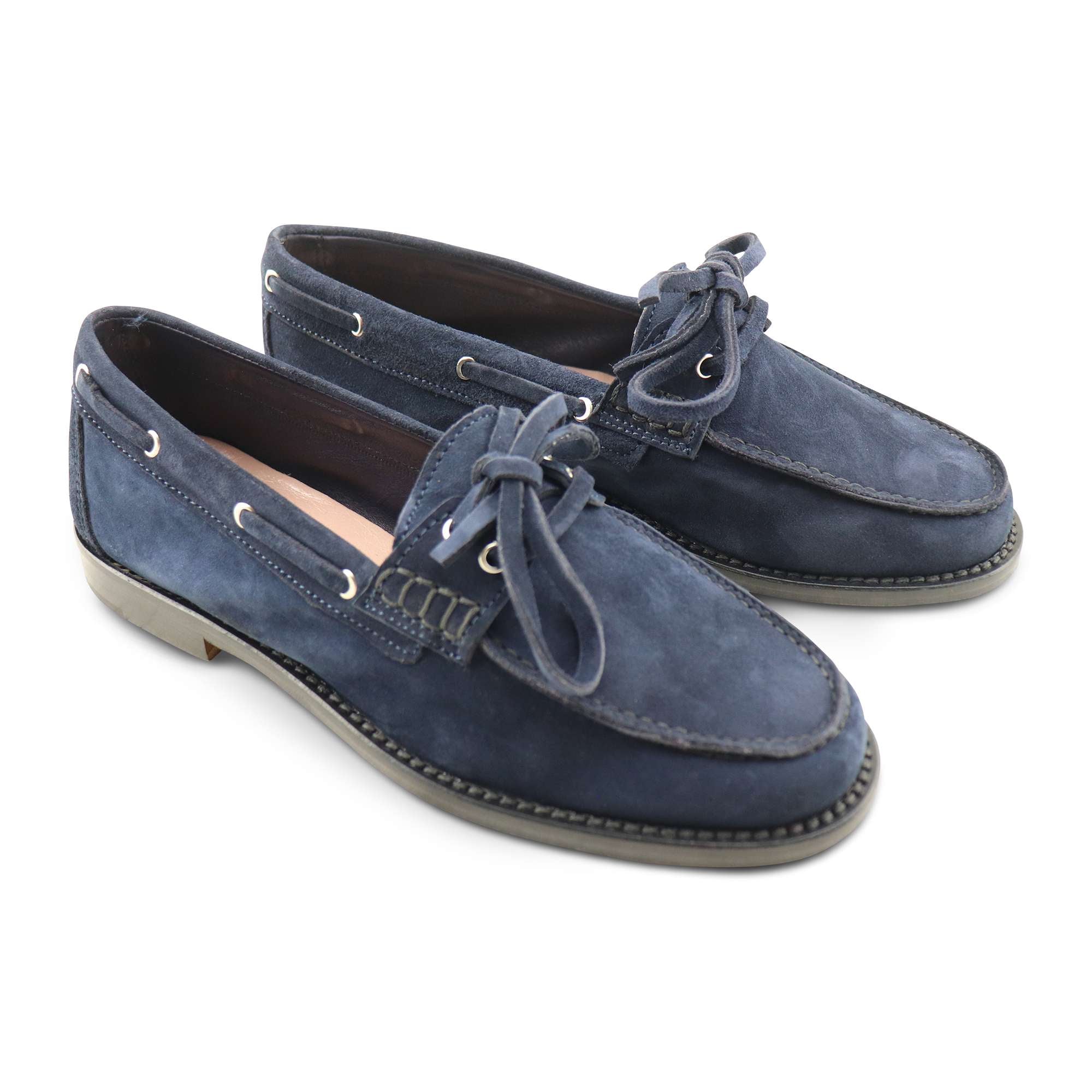 Mocassini fausta blu in camoscio