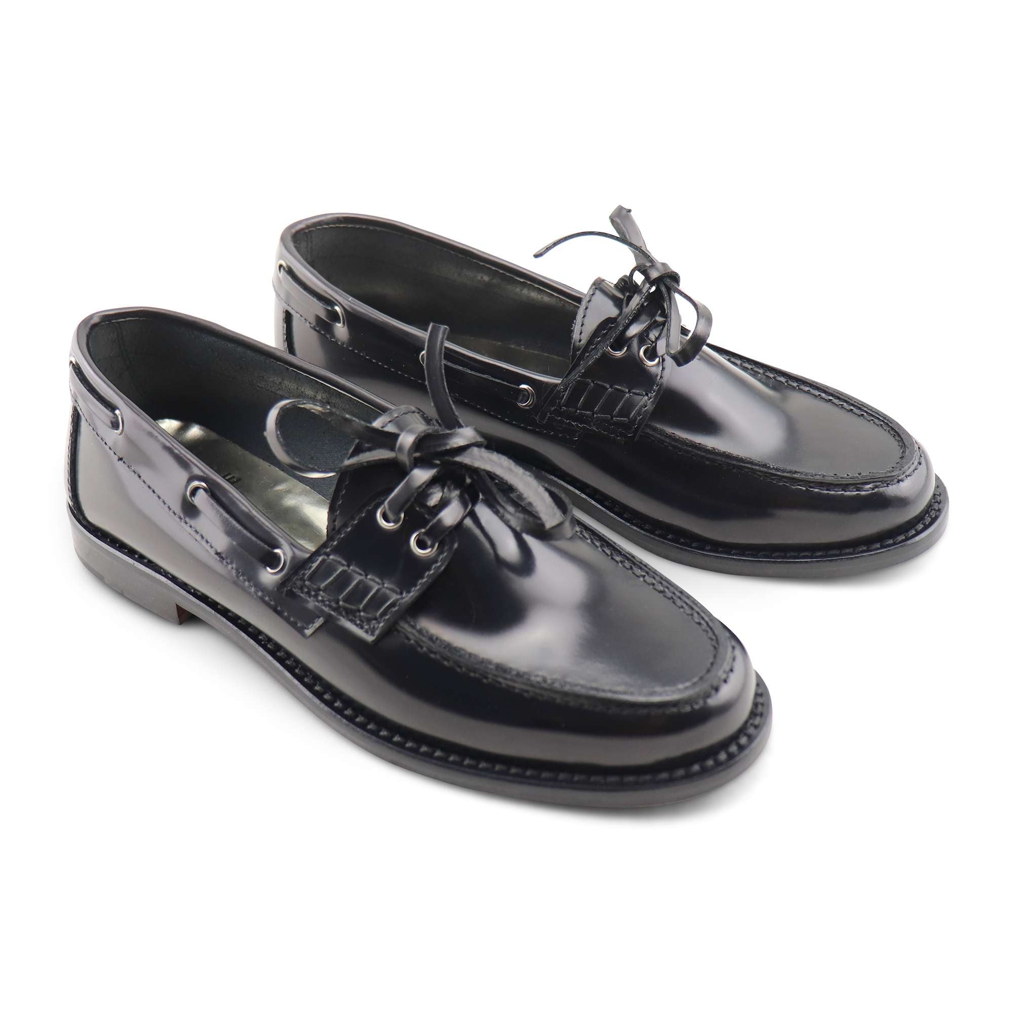 Mocassini fausta neri in pelle spazzolata