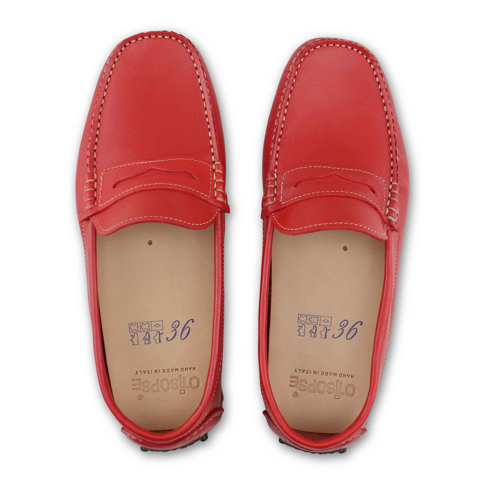 Gommini rossi in pelle