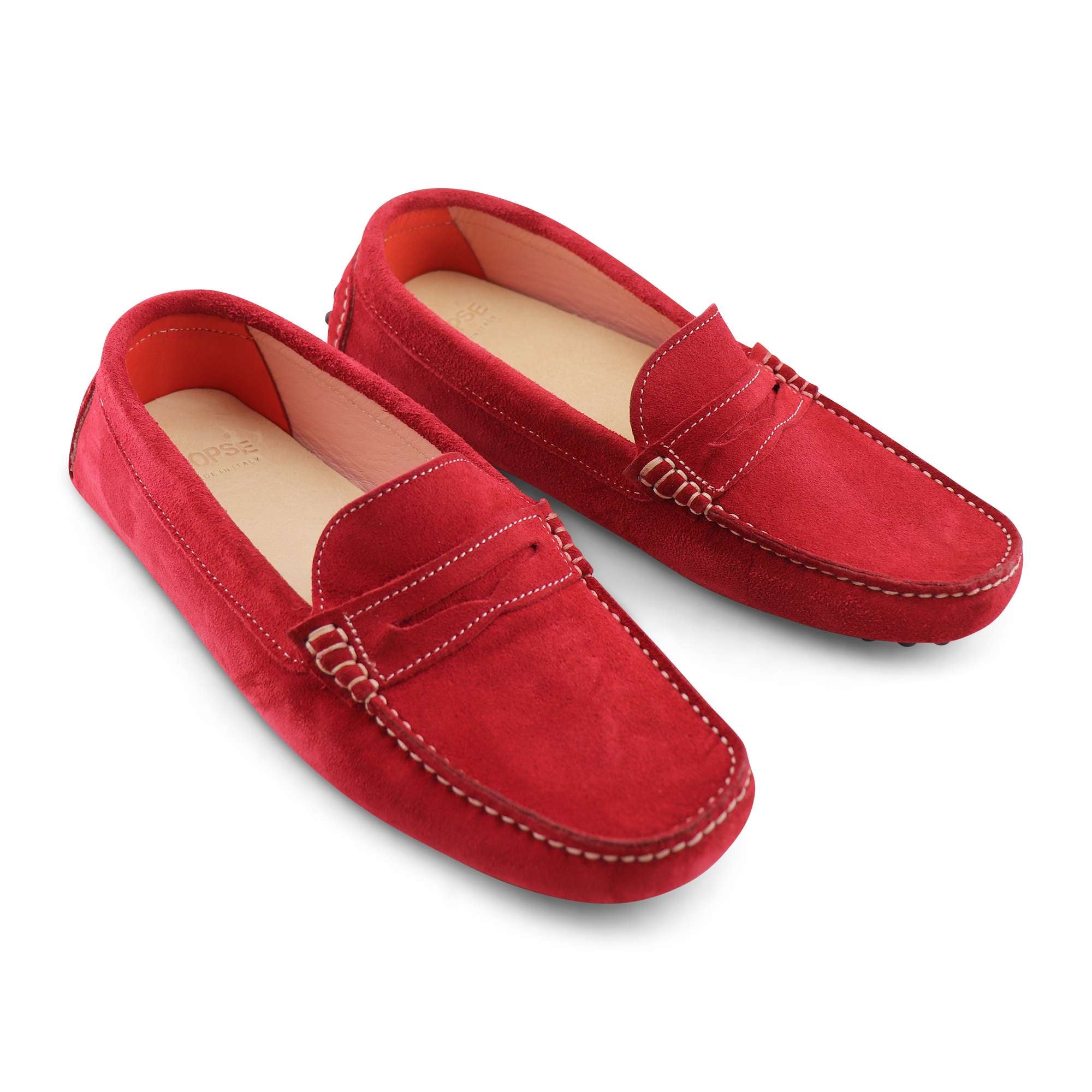 Gommini in camoscio rosso