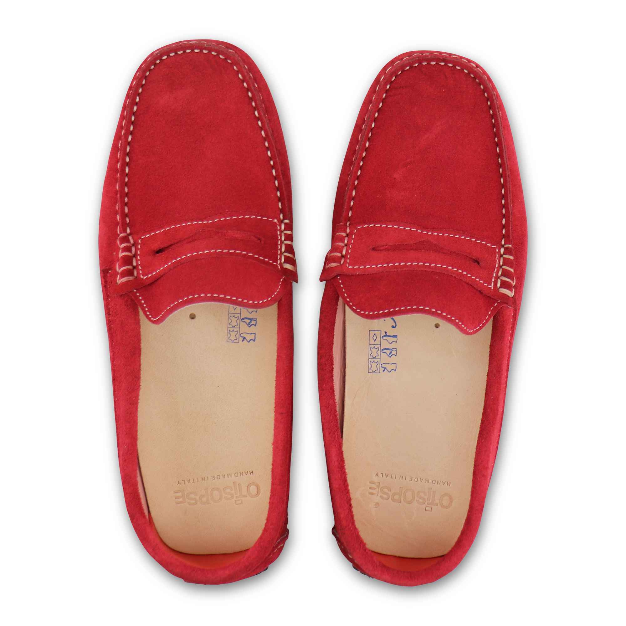 Gommini in camoscio rosso