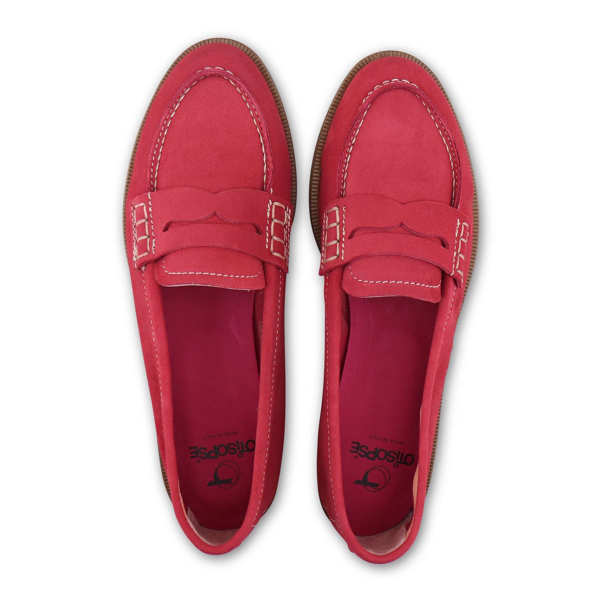 Mocassini fuxia in camoscio