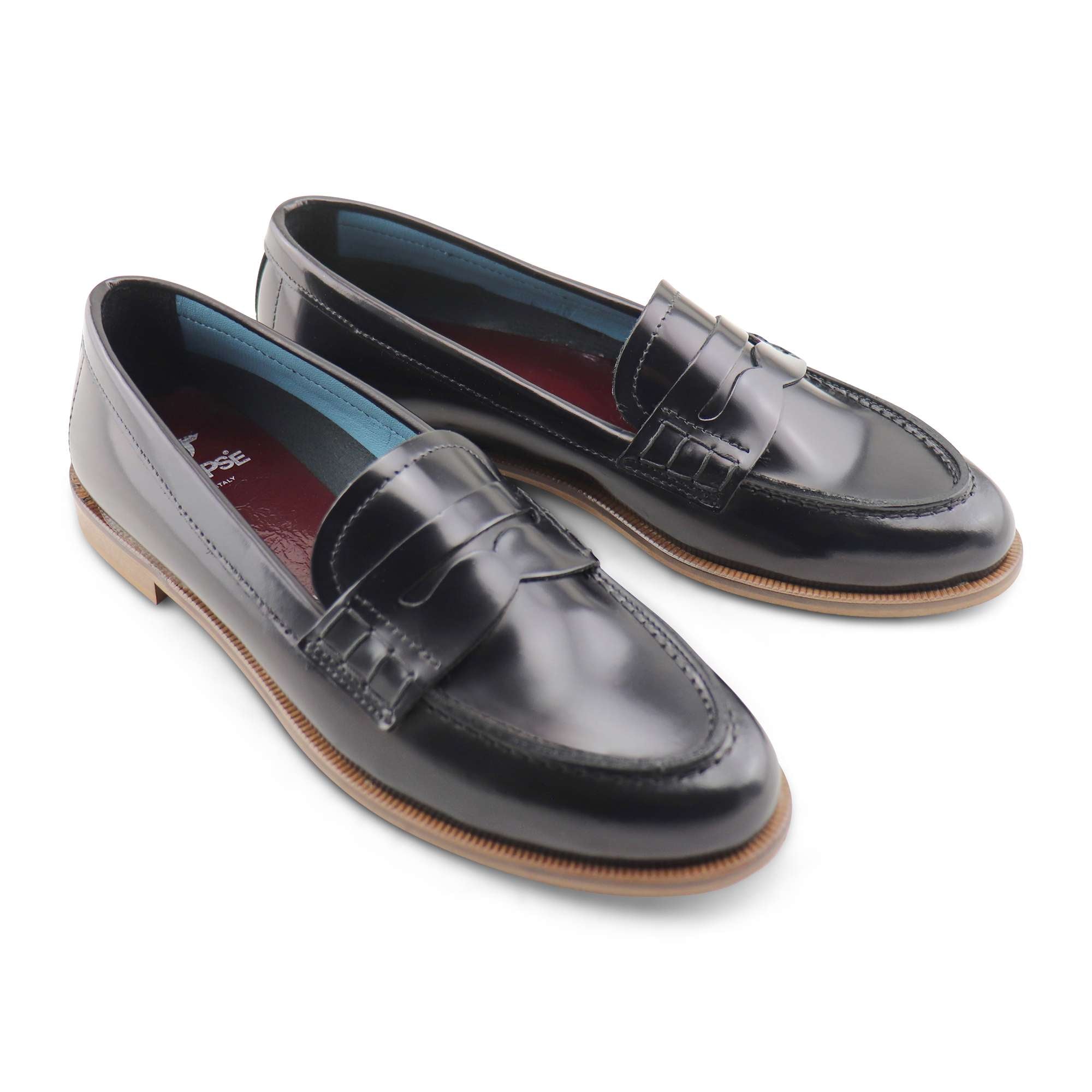 Mocassini neri in pelle spazzolata