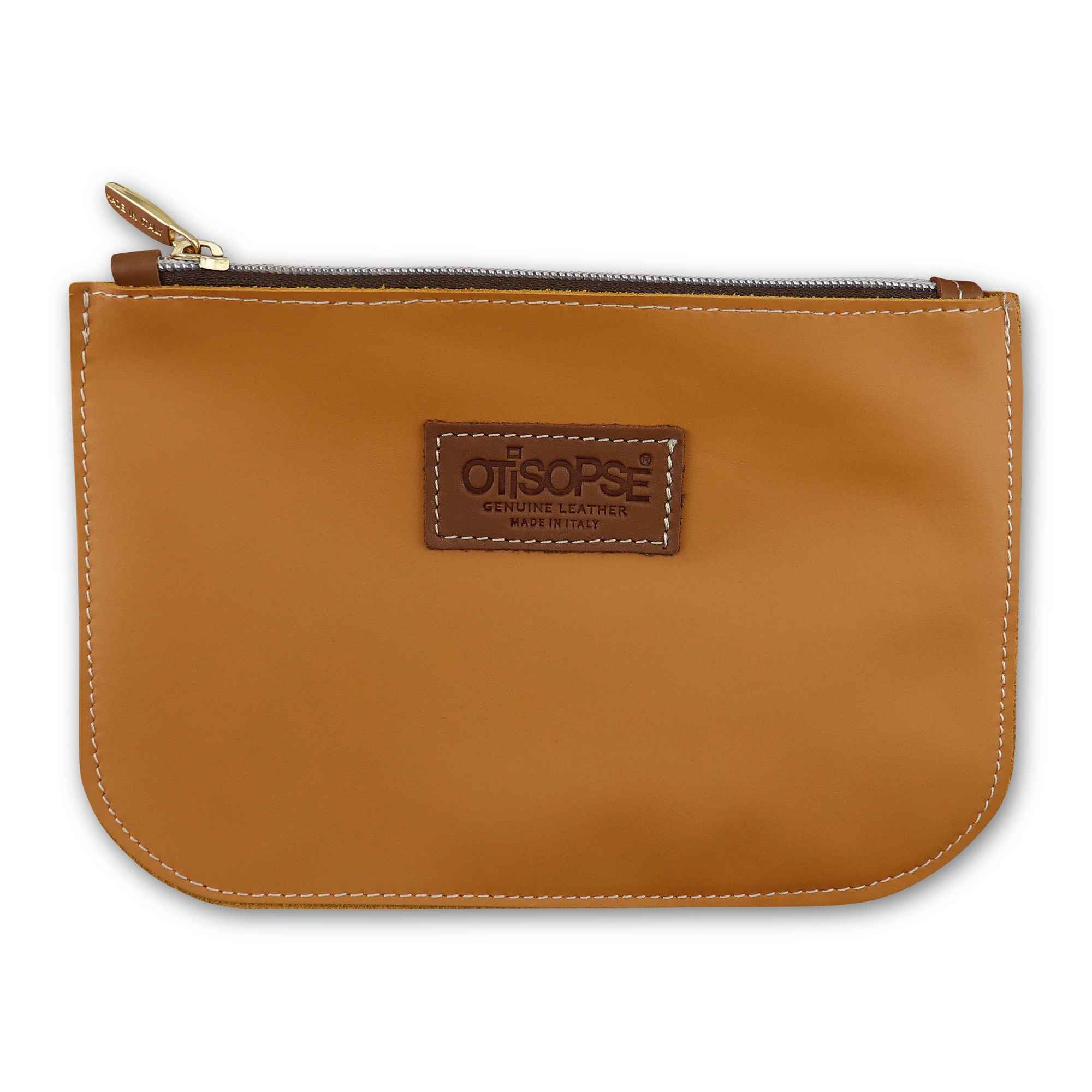 Pochette in pelle cuoio