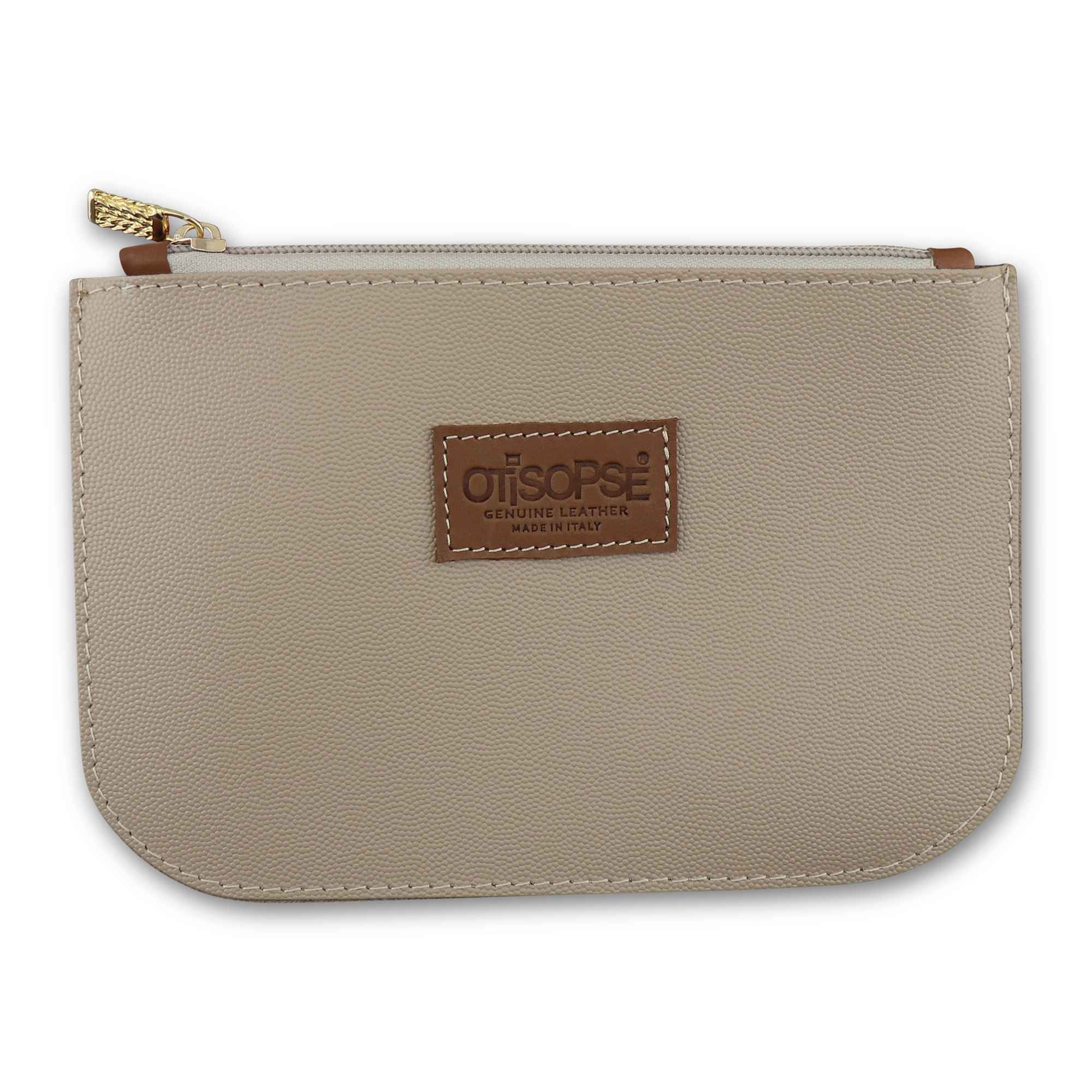 Pochette beige in pelle