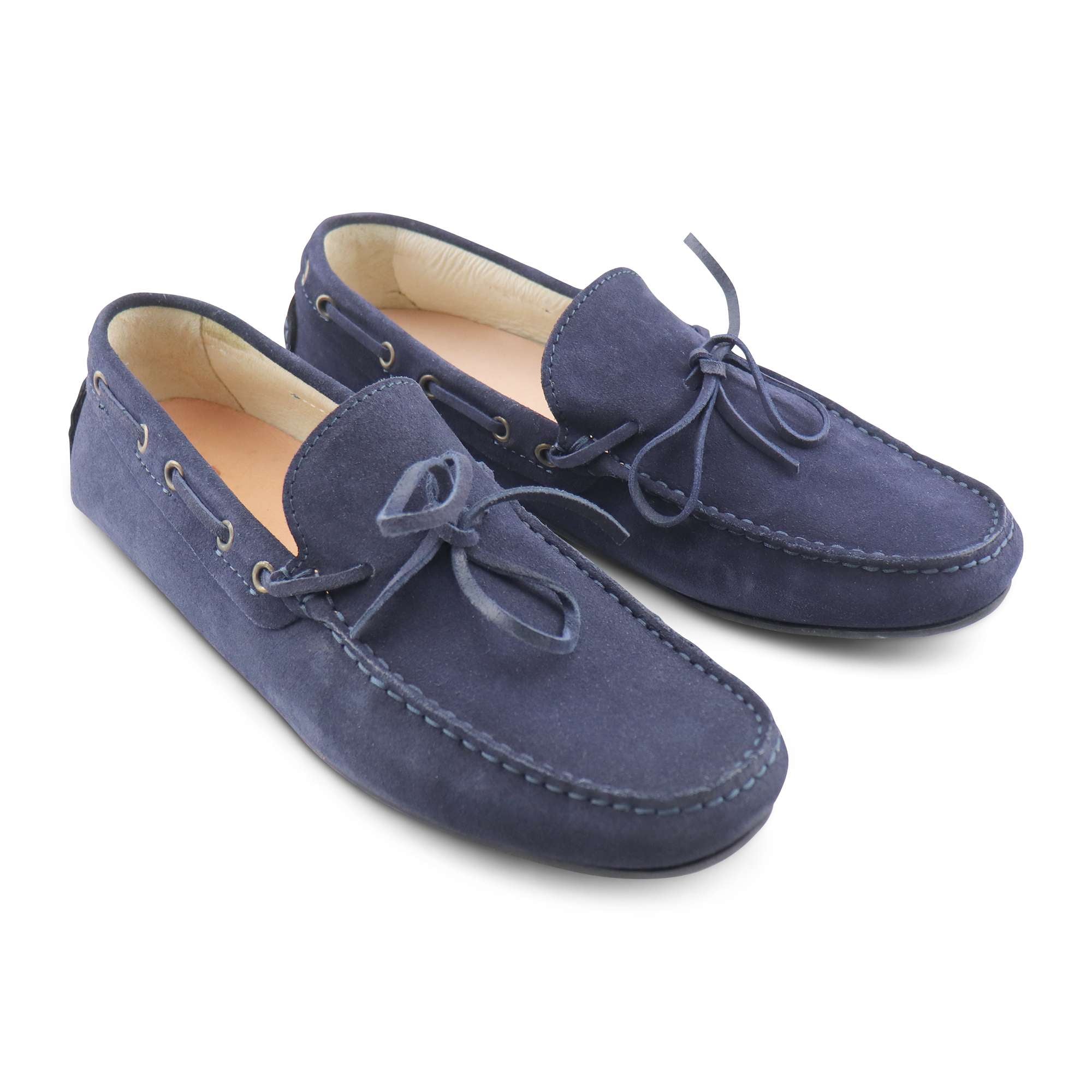 Gommini in camoscio indaco