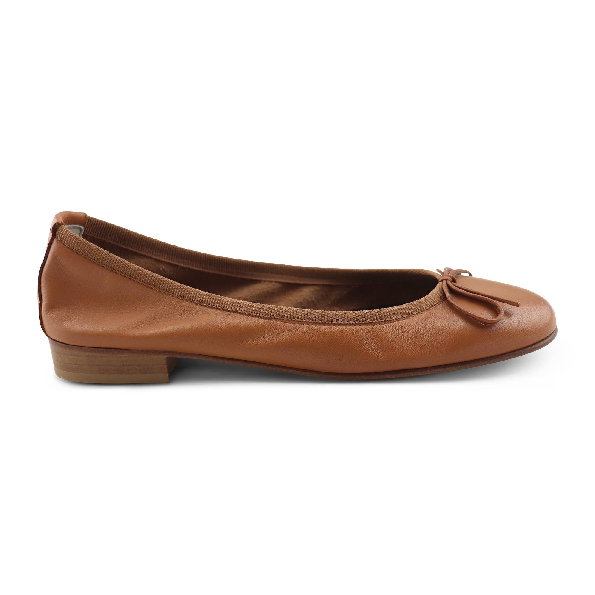 Flat shoes seta cuoio