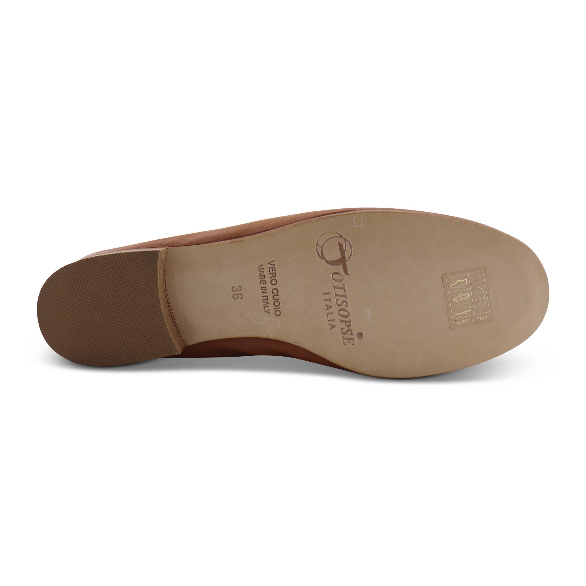 Flat shoes seta cuoio