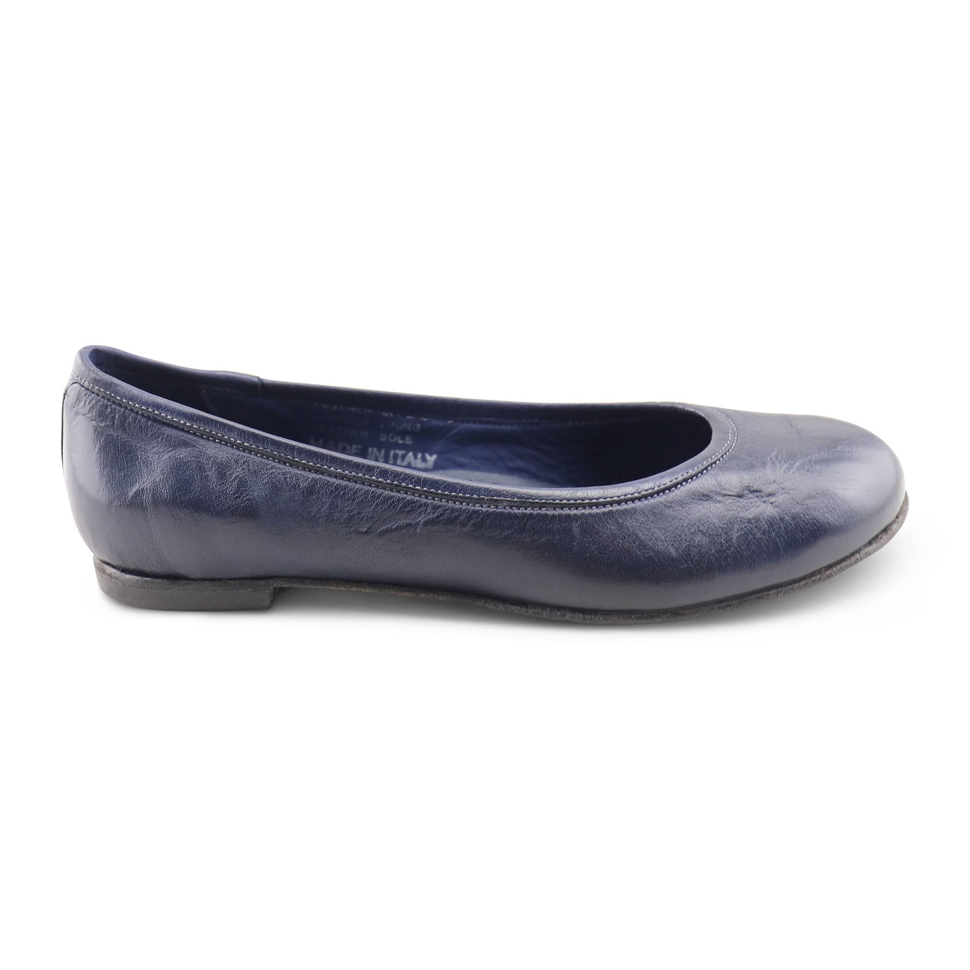 Ballerine blu in pelle