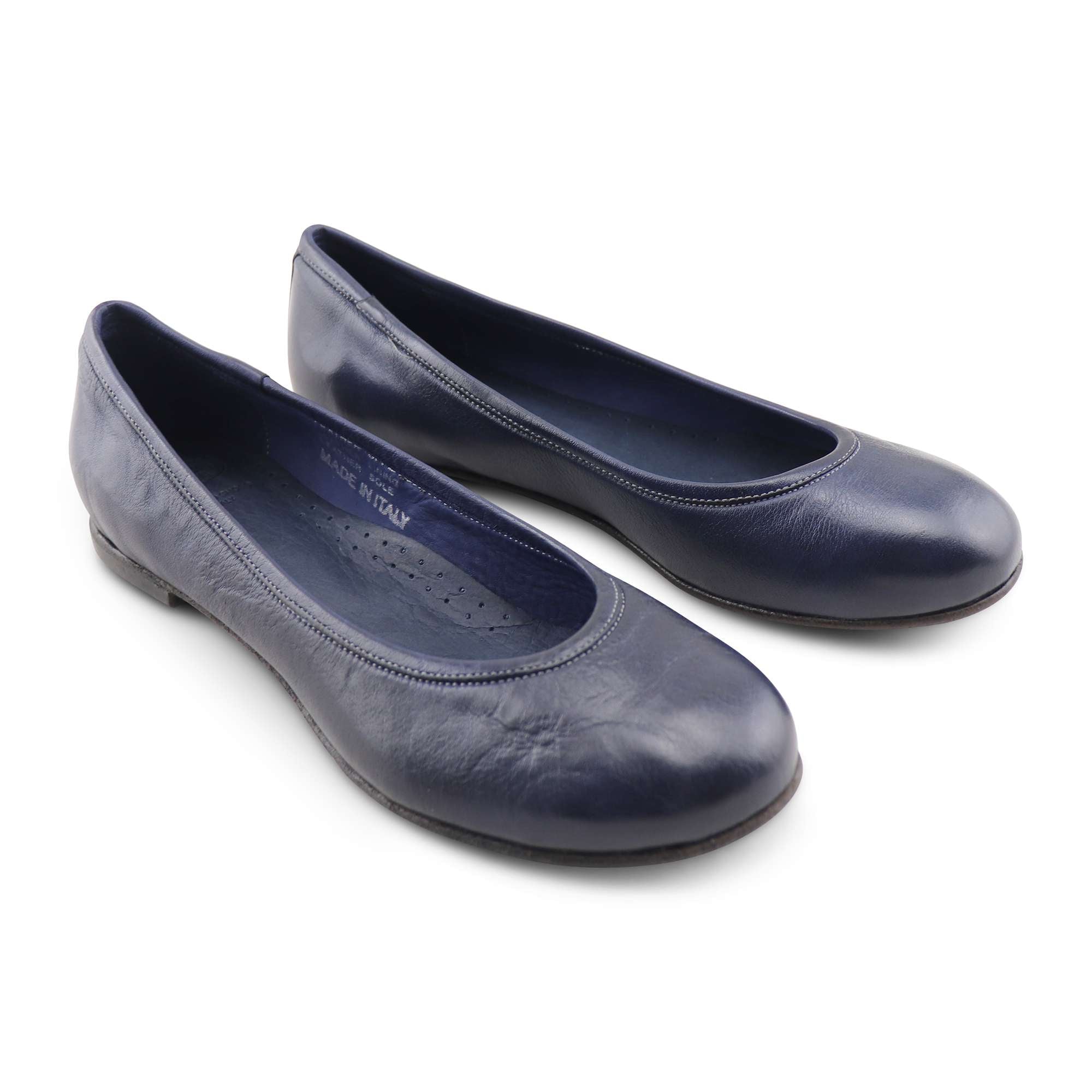 Ballerine blu in pelle