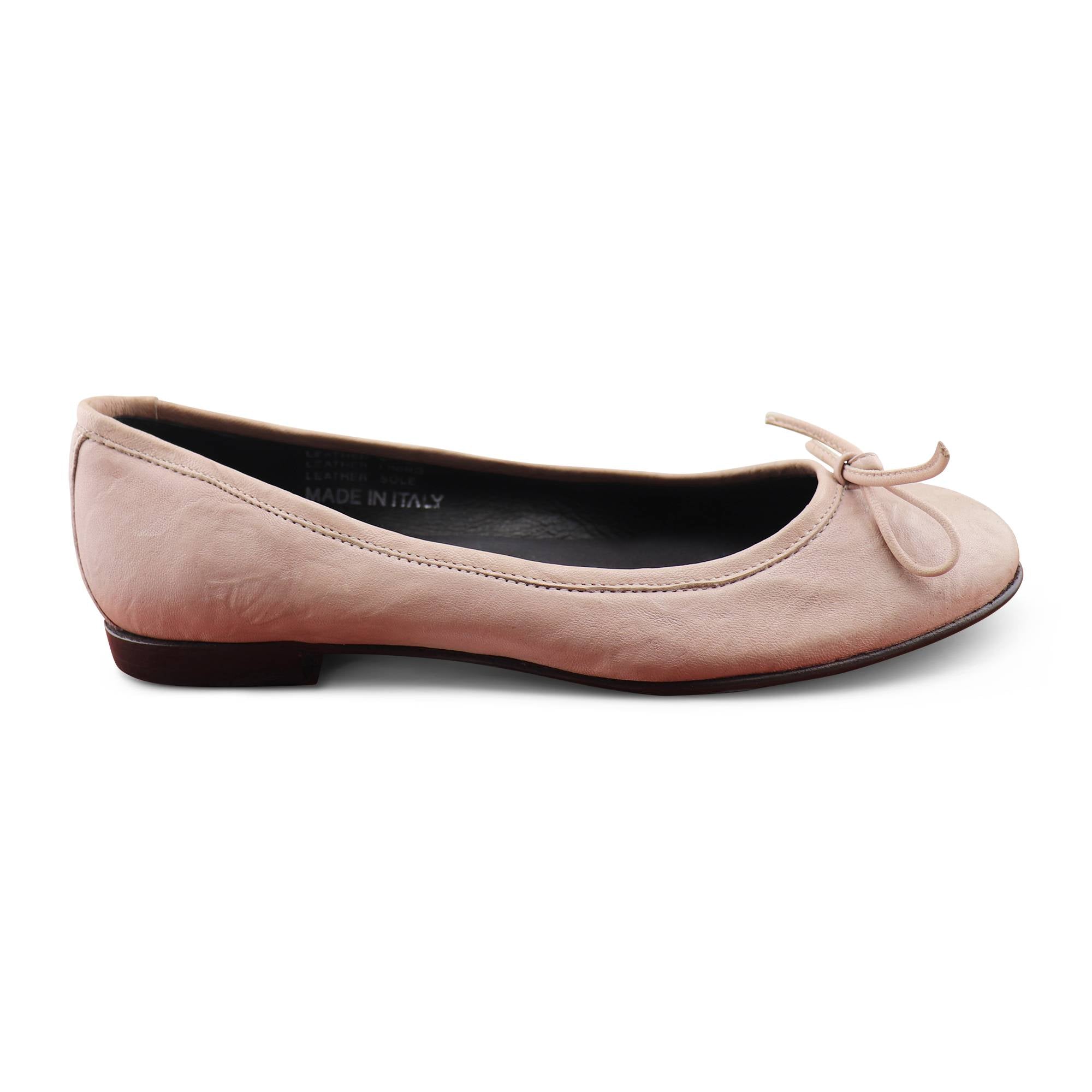 Ballerine rosa in pelle stropicciata