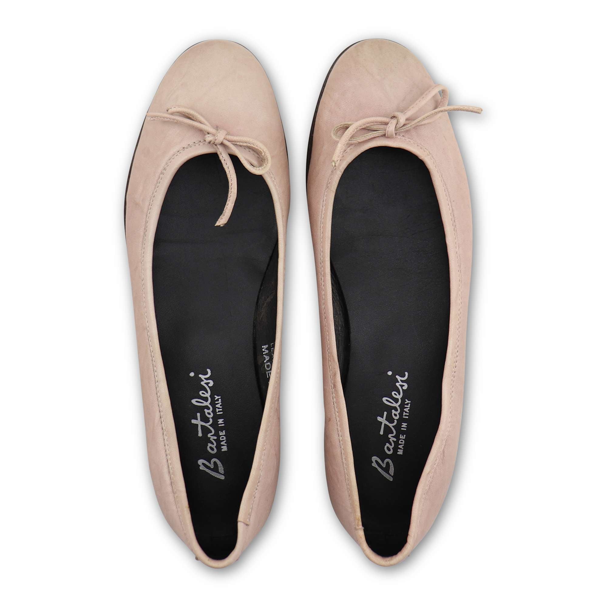 Ballerine rosa in pelle stropicciata