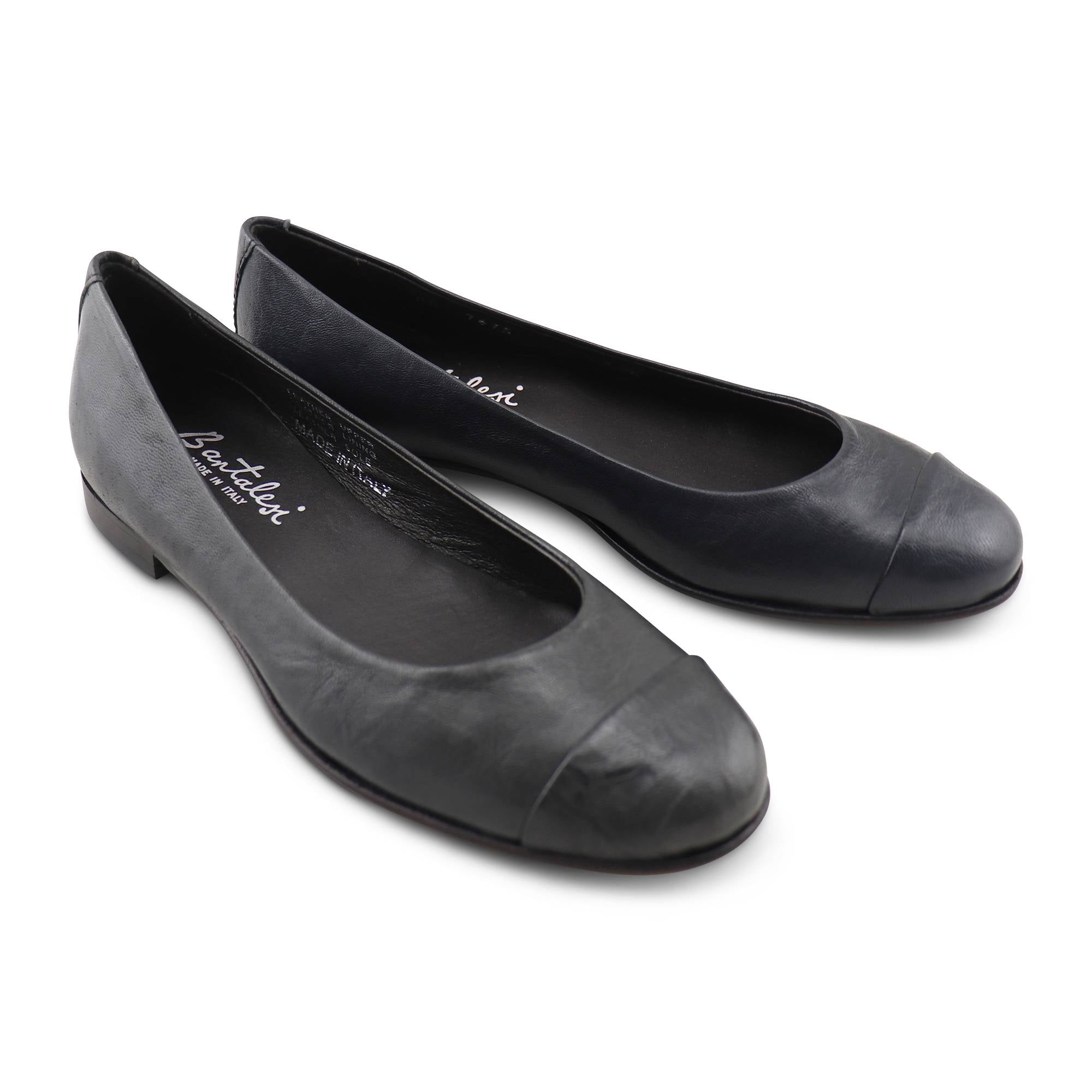 Ballerine blu in pelle