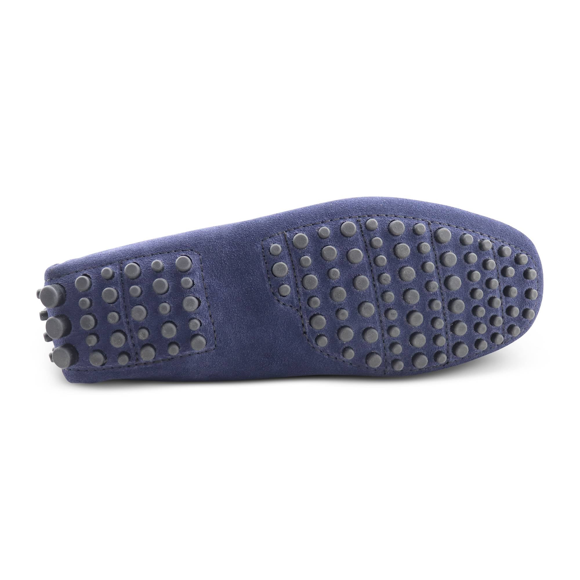 Mocassini blu in camoscio