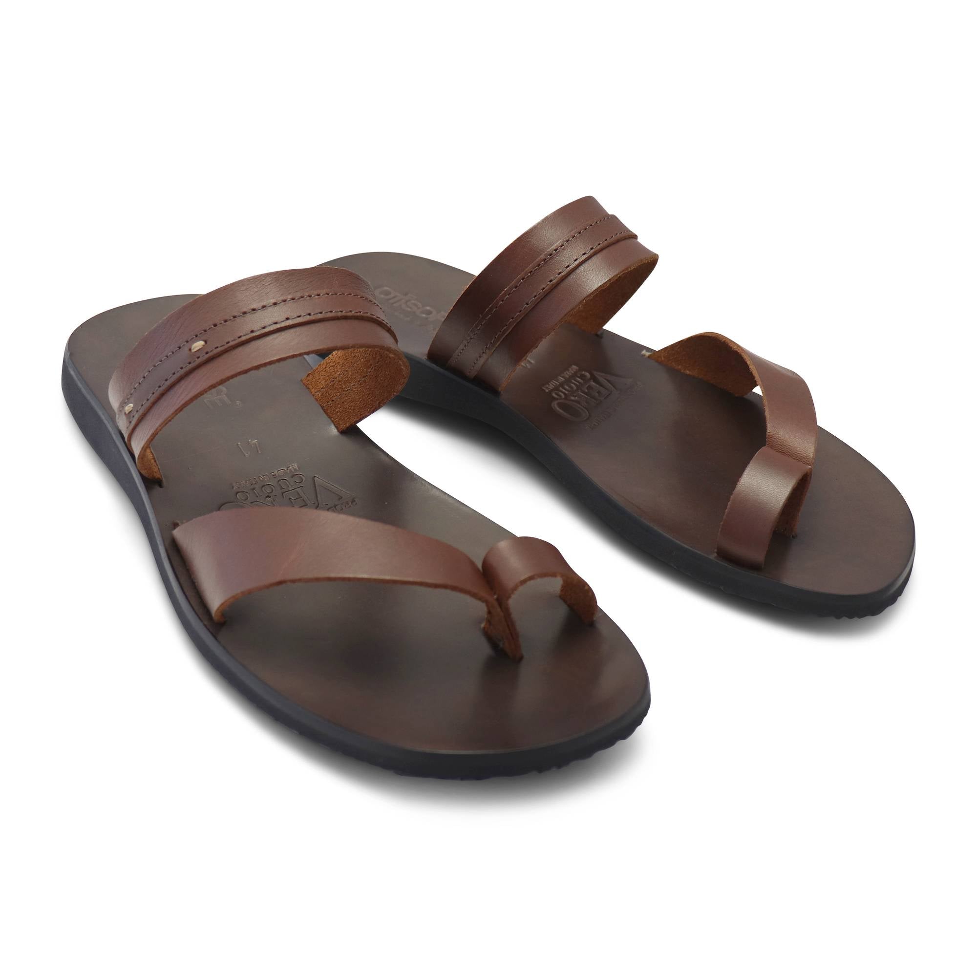 Sandali uomo marroni in pelle