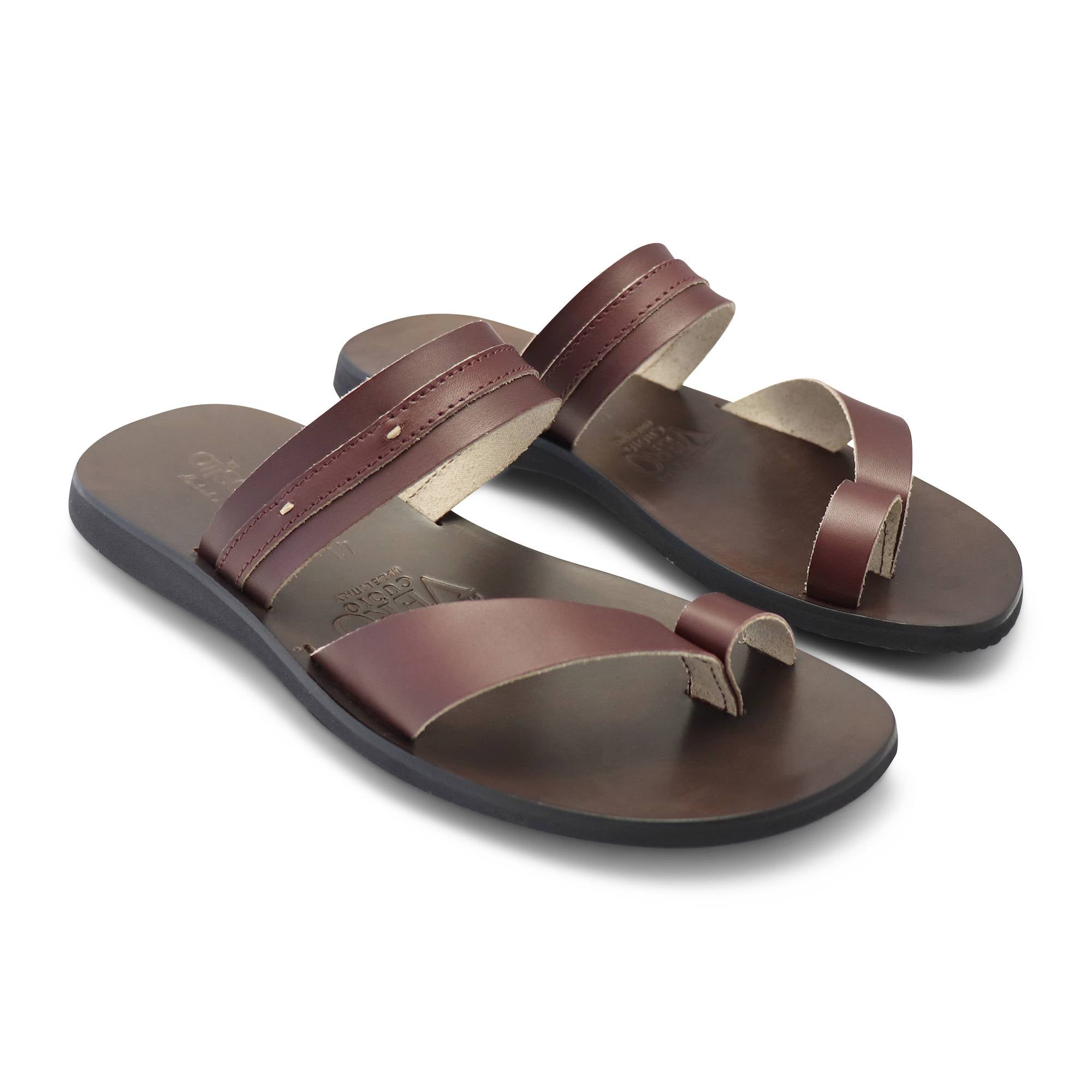 Sandali uomo bordeaux in pelle