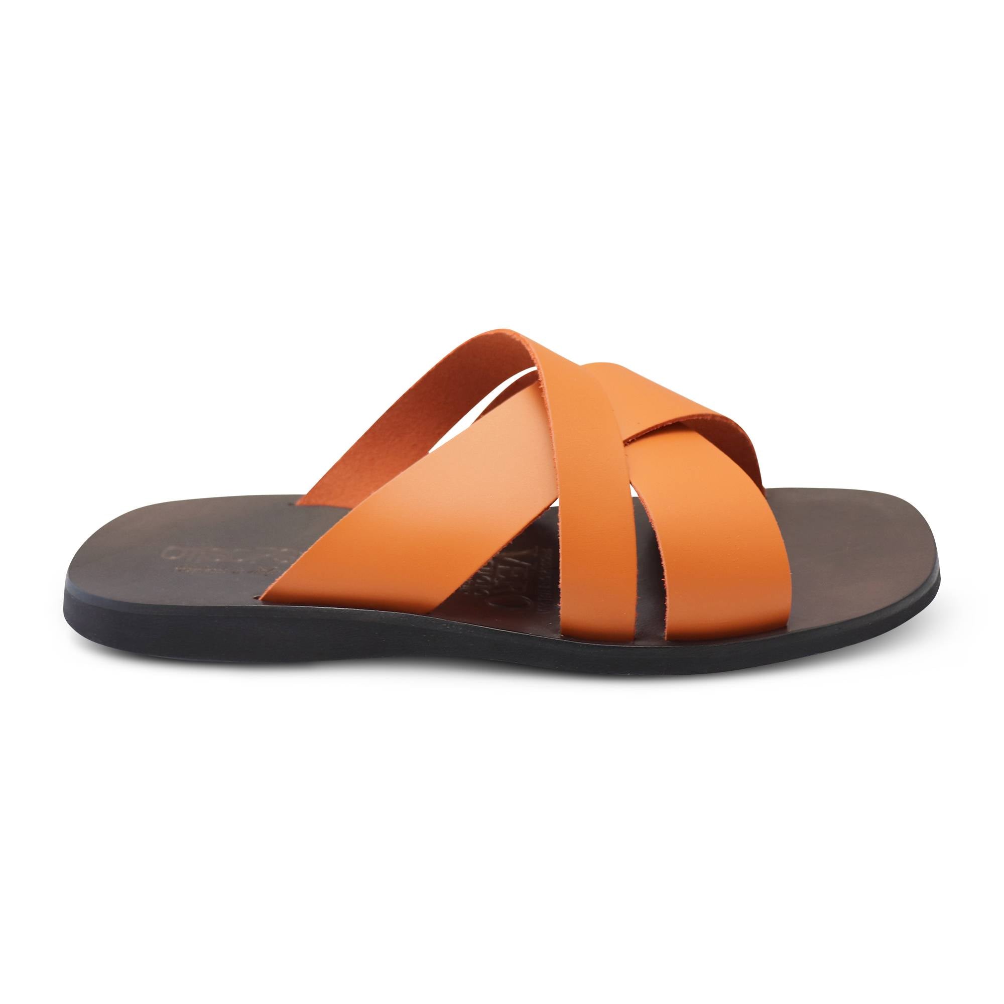 Sandali uomo in pelle arancio