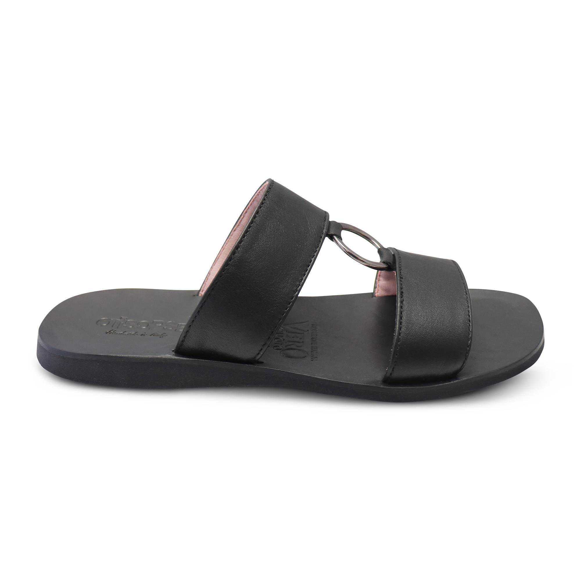 Sandali neri in pelle