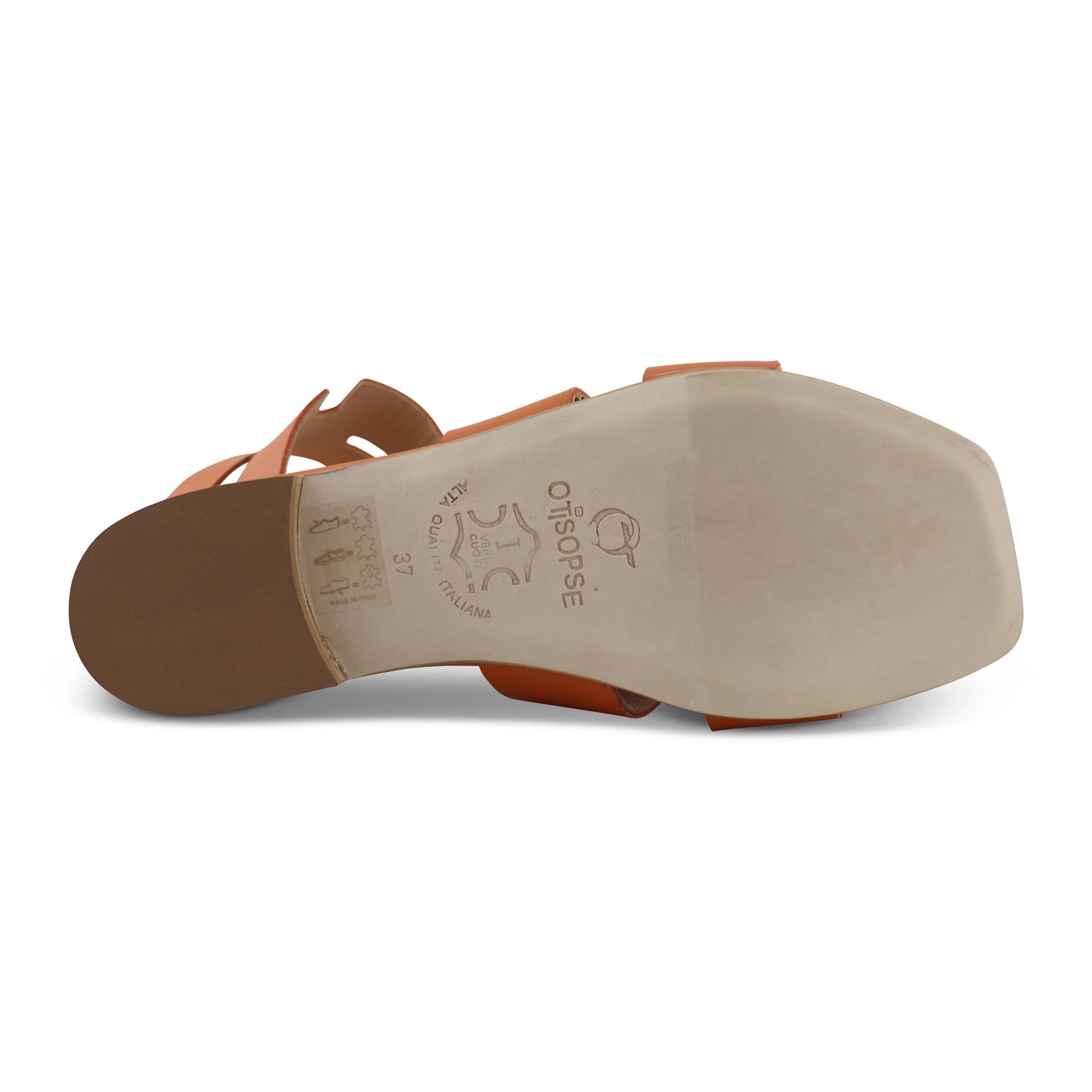 Ciabatta orange in pelle tacco 10